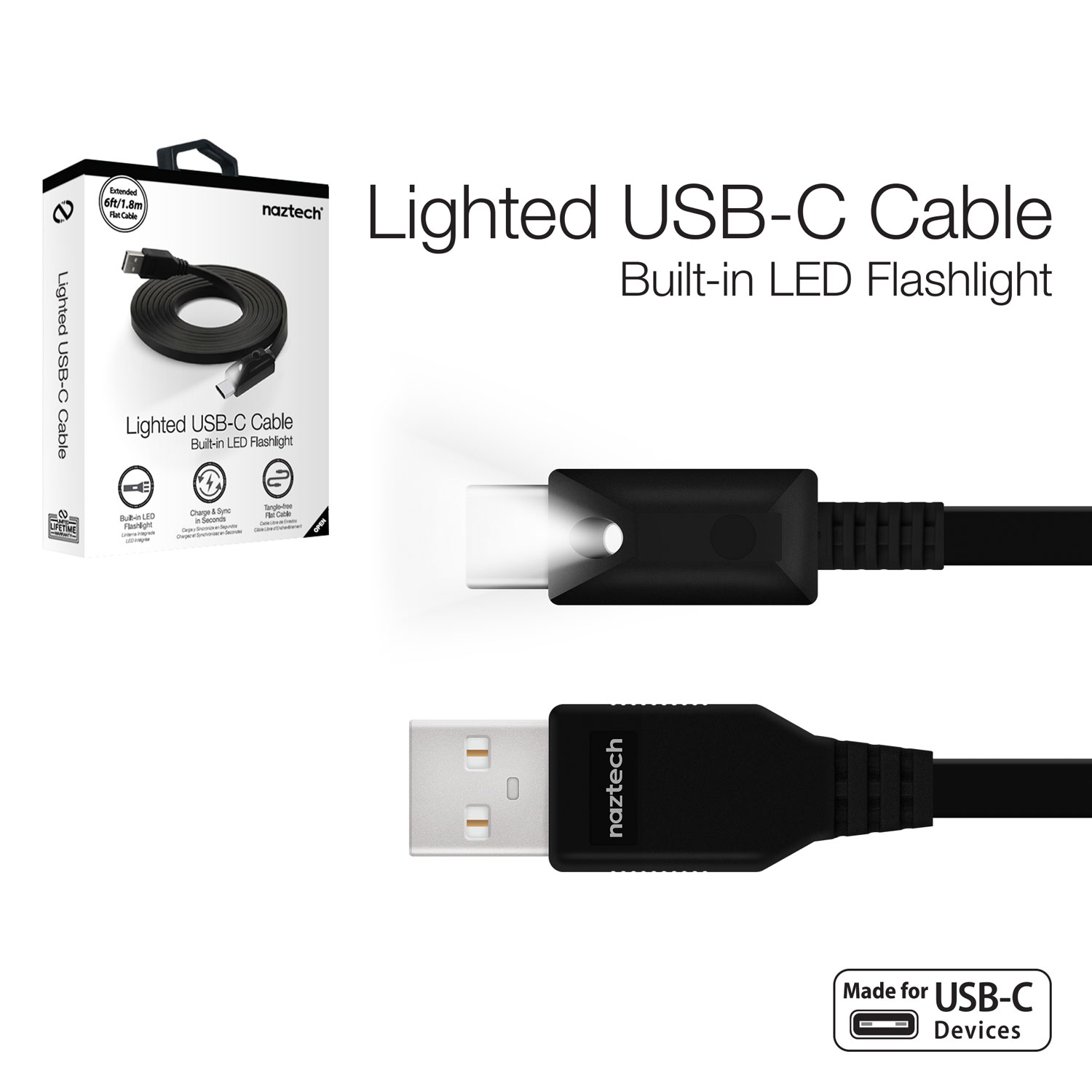 6ft Lighted USB-C Cable