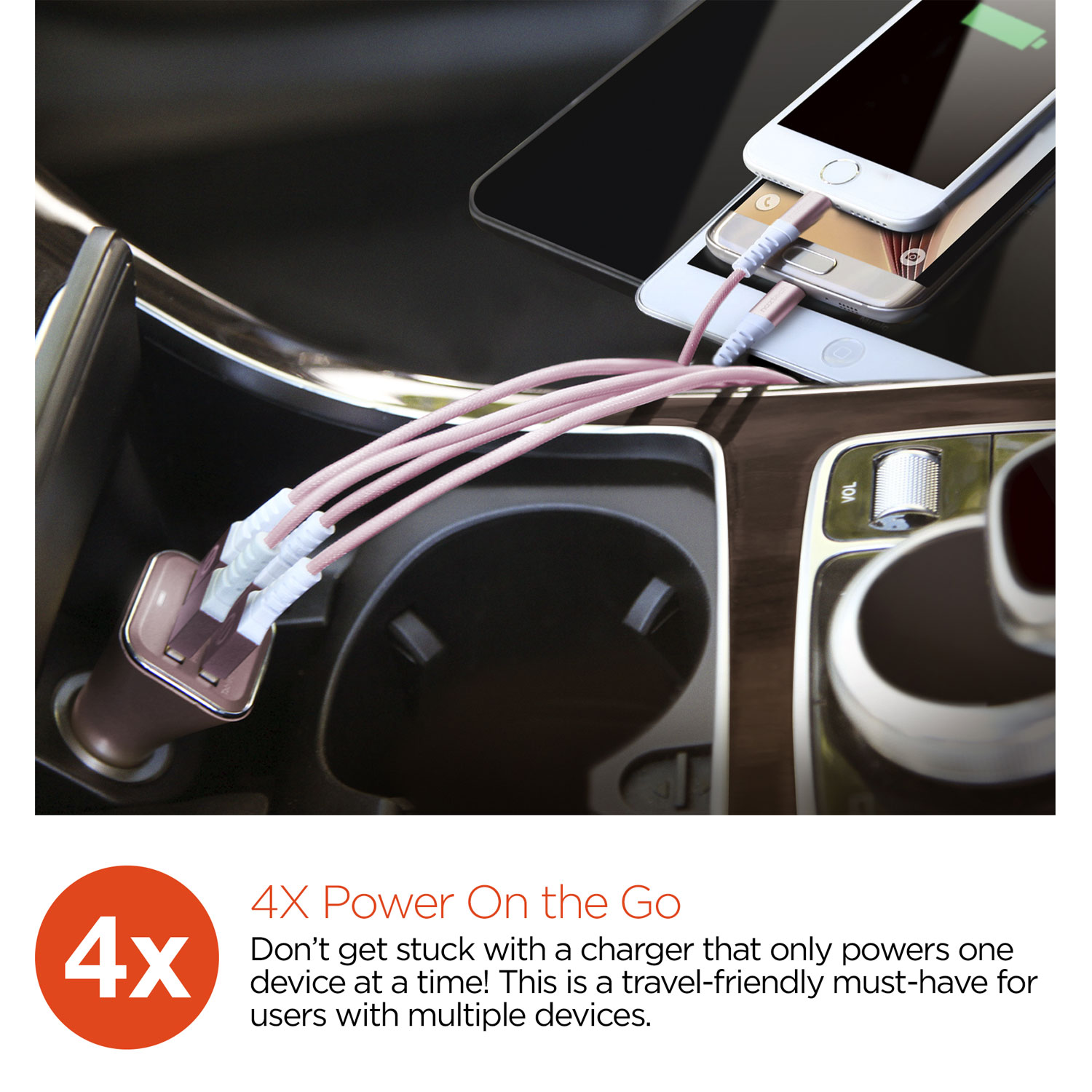 High-Power Quad USB 6.8A Car Charger