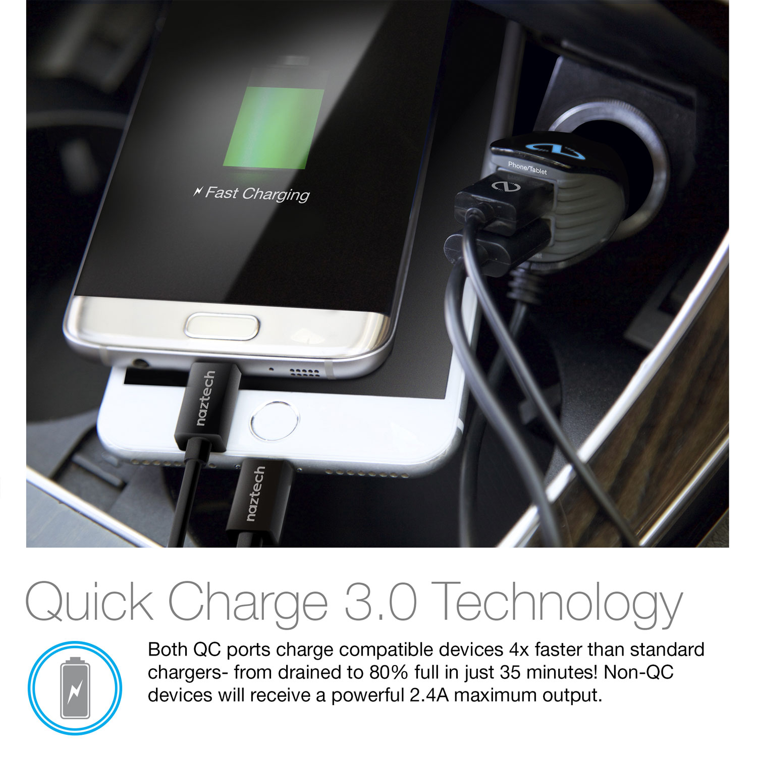 Quick Charge 3.0 Roadstar 5 USB Car Charger