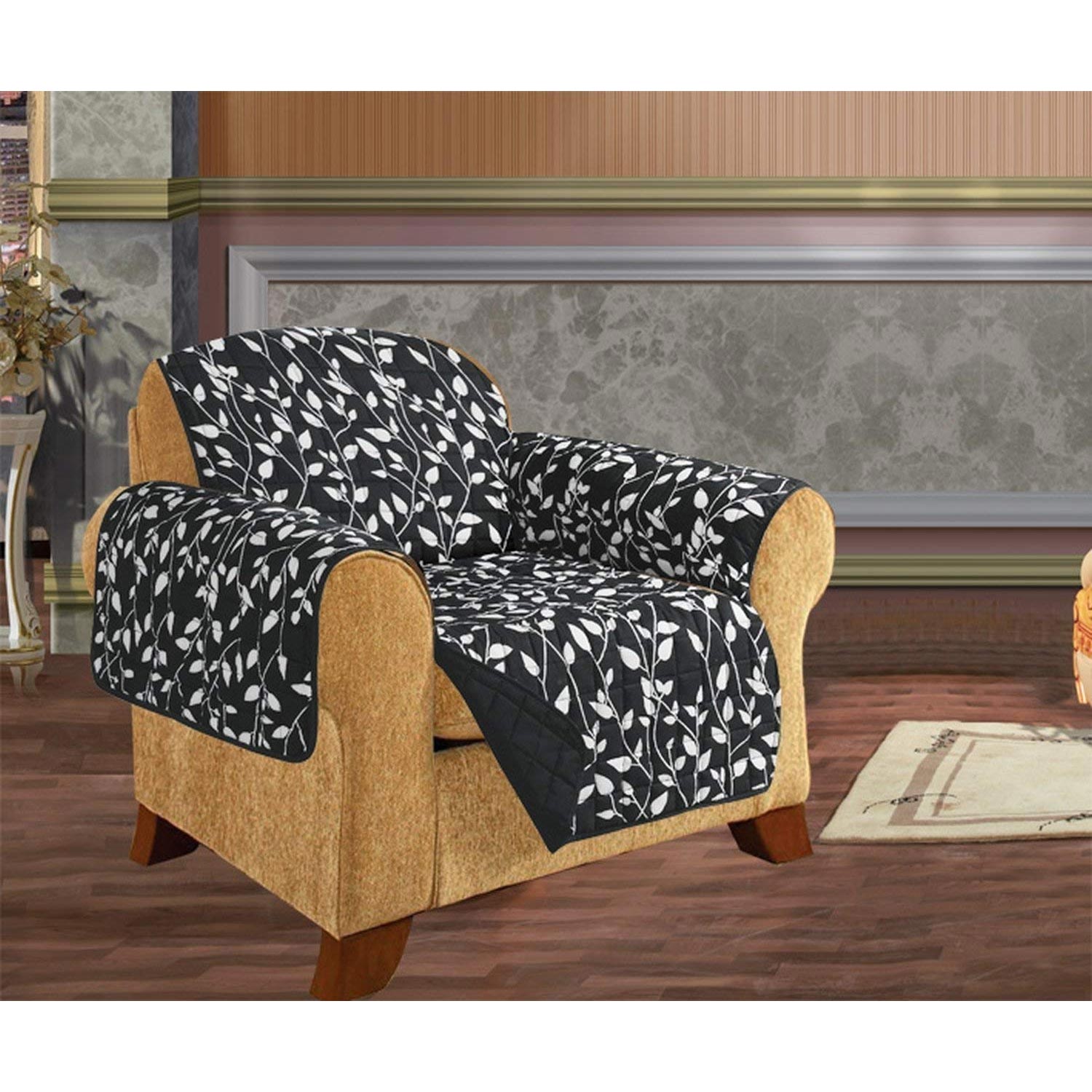 Leaf Design Elegant Comfort Quilted Reversible Furniture Protector