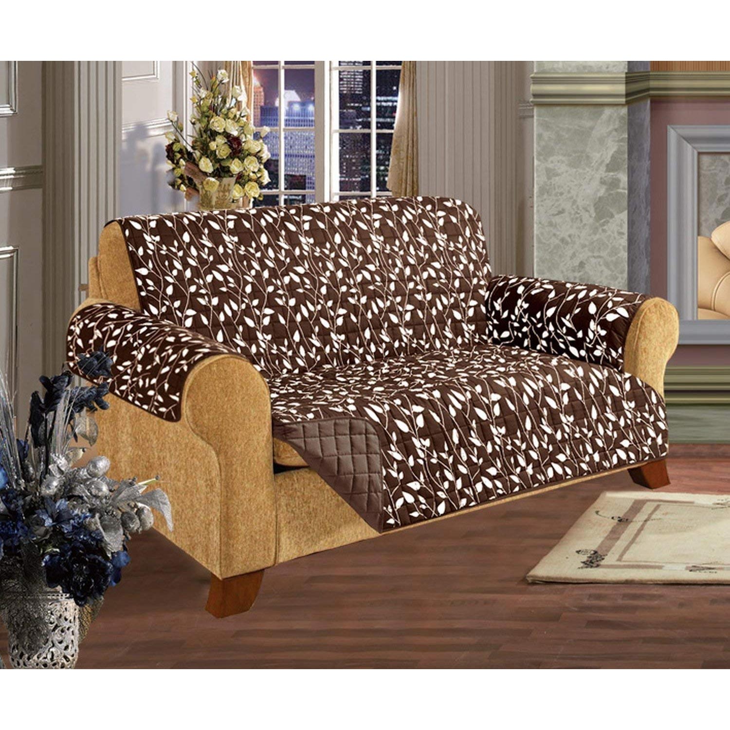 Leaf Design Elegant Comfort Quilted Reversible Furniture Protector