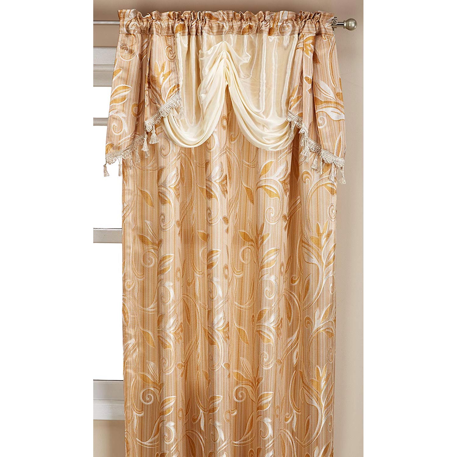 Elegance Linen Luxury Jacquard Curtain Panel Set (Set of 2)