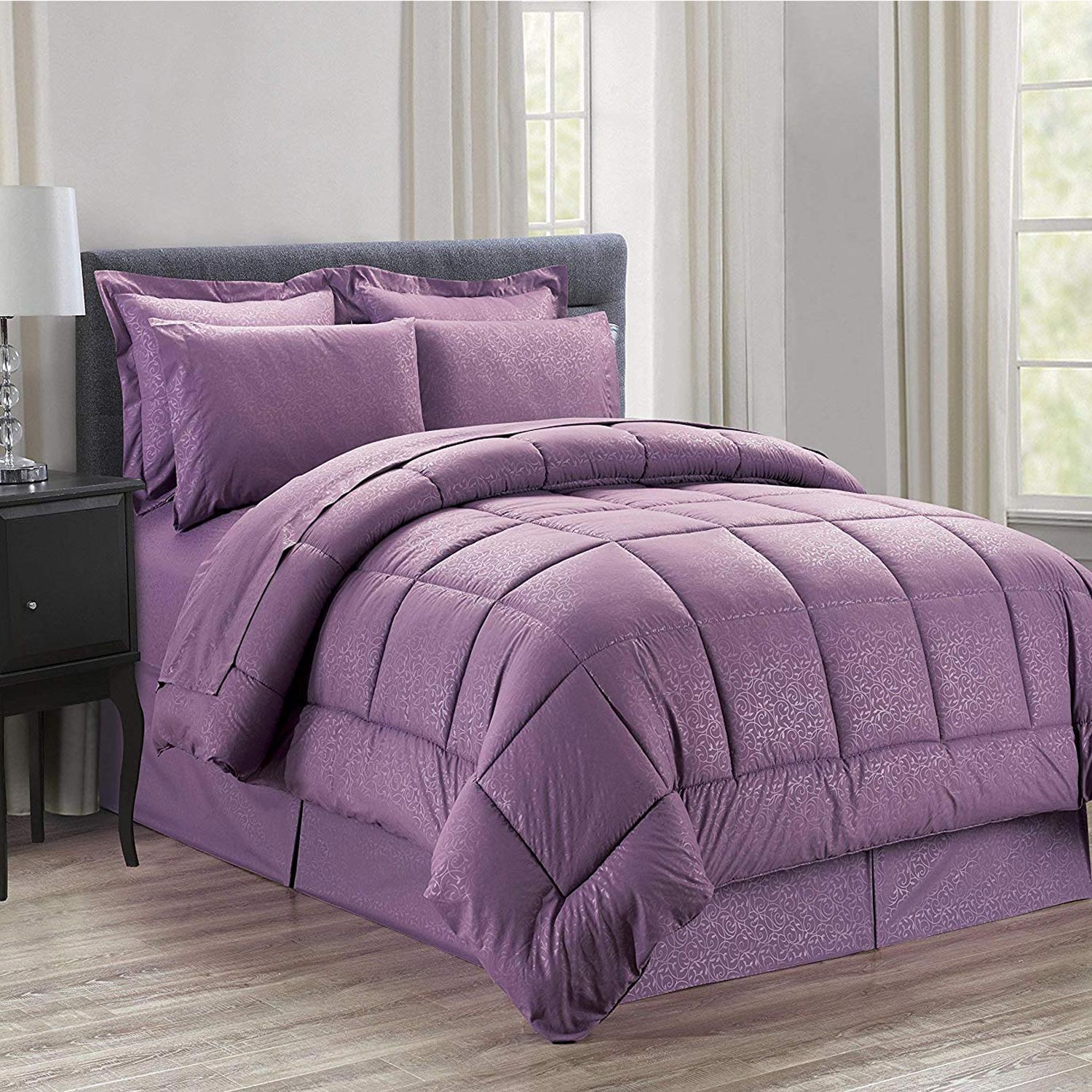 8-Piece Silky Soft Beautiful Design Complete Bed-in-a-Bag Comforter Set