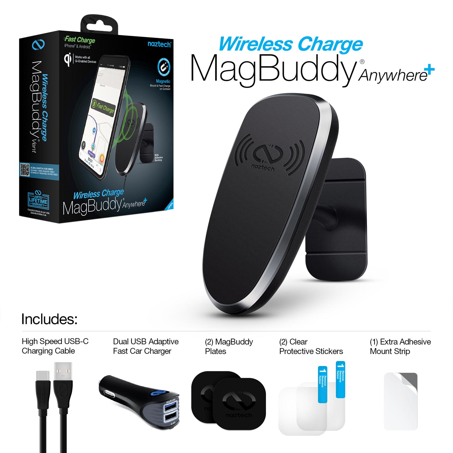 Wireless Charge Anywhere + Mount magbuddy
