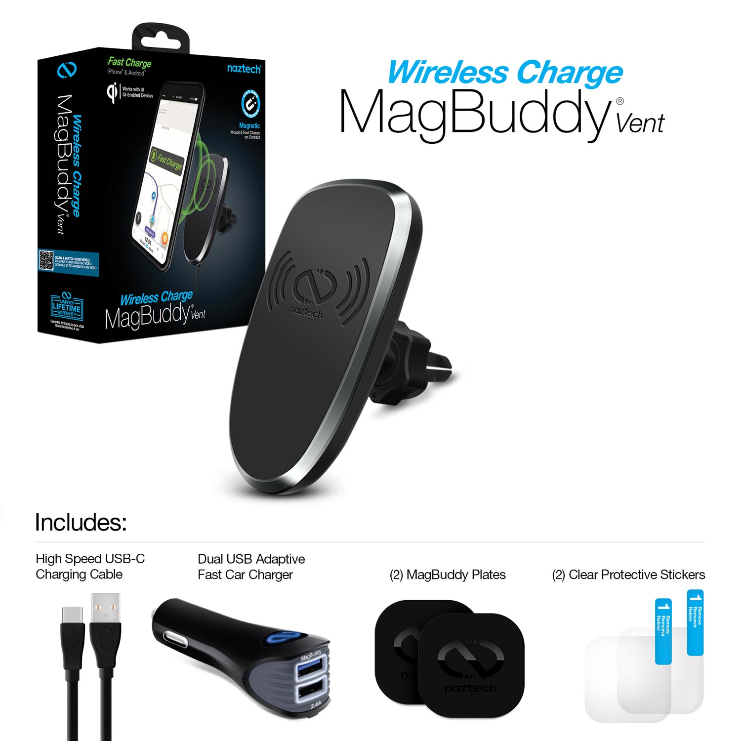 MagBuddy Wireless Charge Vent Mount