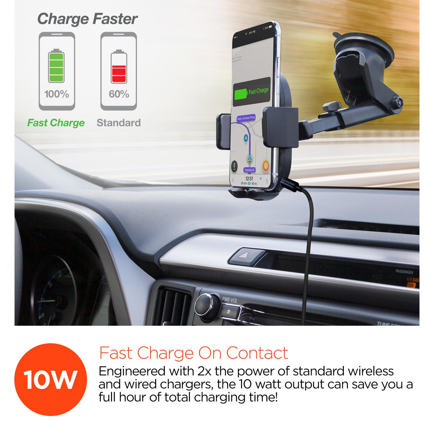 Wireless Fast Charging 10W Telescopic Mount