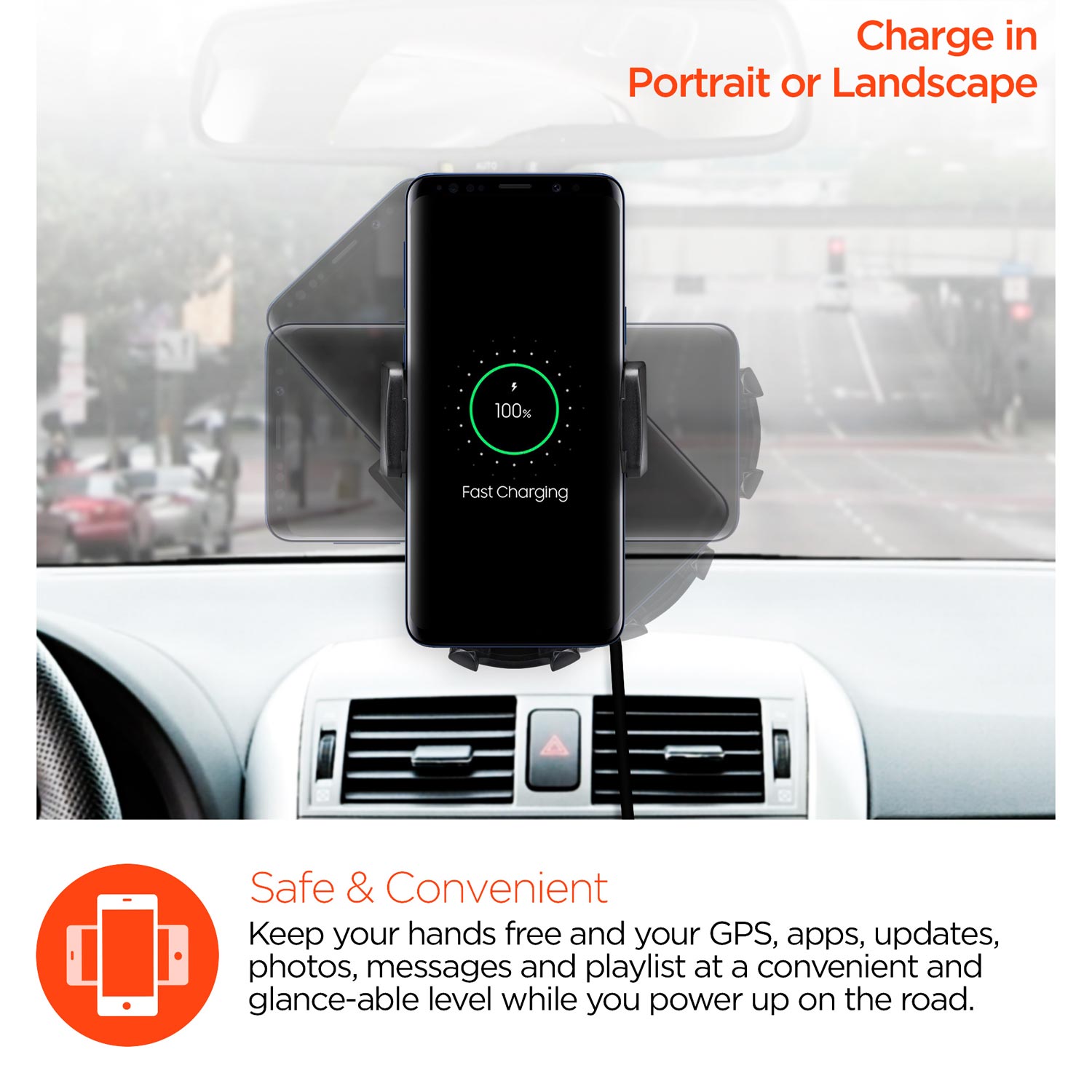 Wireless Fast Charging 10W Telescopic Mount