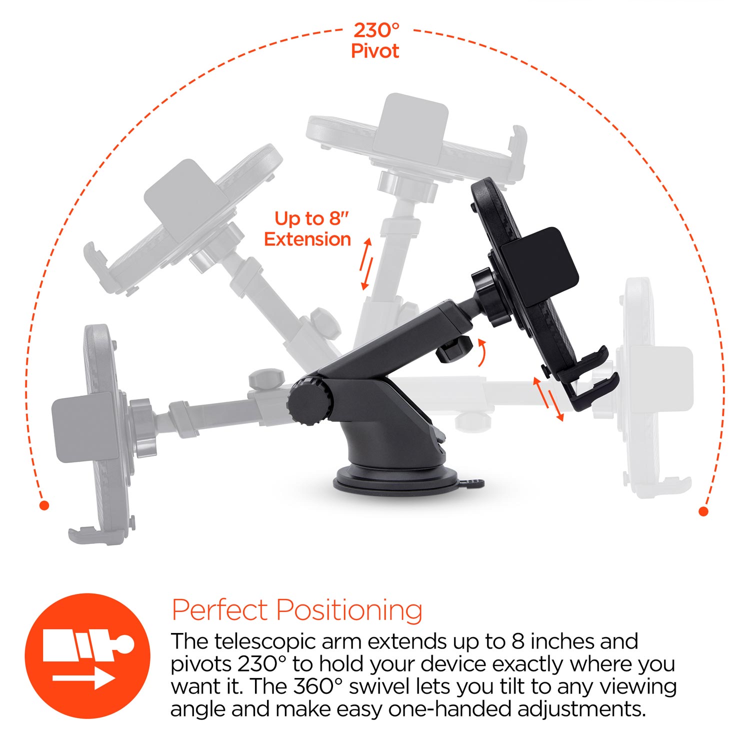 Wireless Fast Charging 10W Telescopic Mount