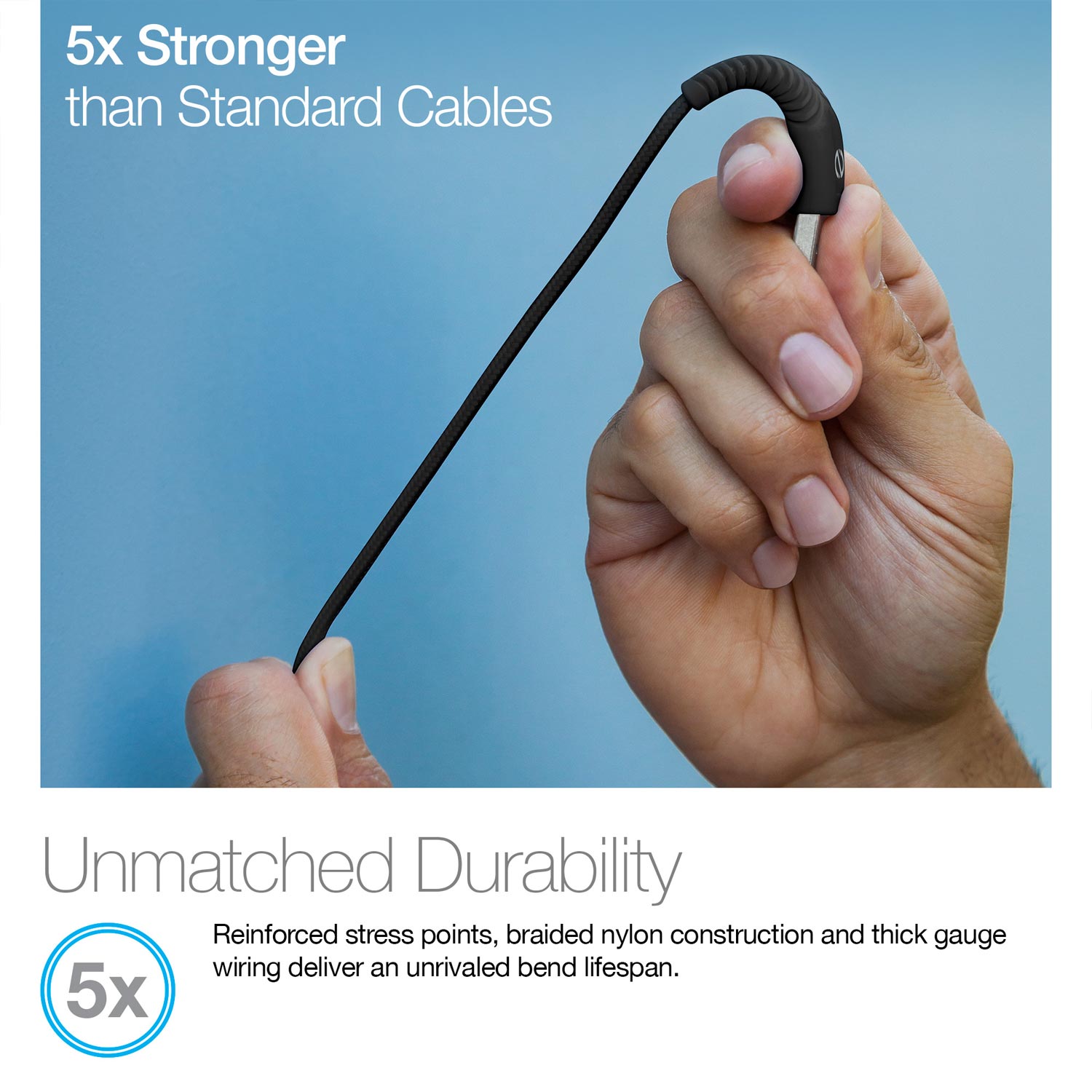 Rugged LED MFI USB Charge/Sync Cable 4ft