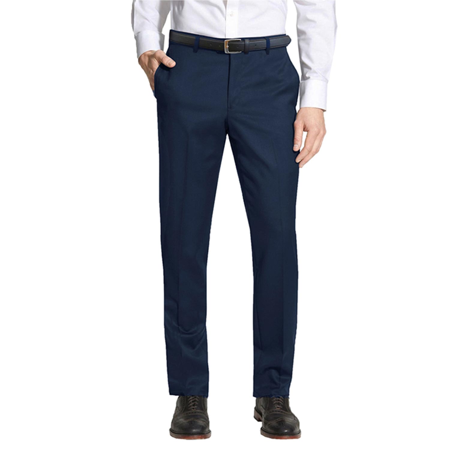 2 Pack Men's Slim-Fit Belted Dress Pants