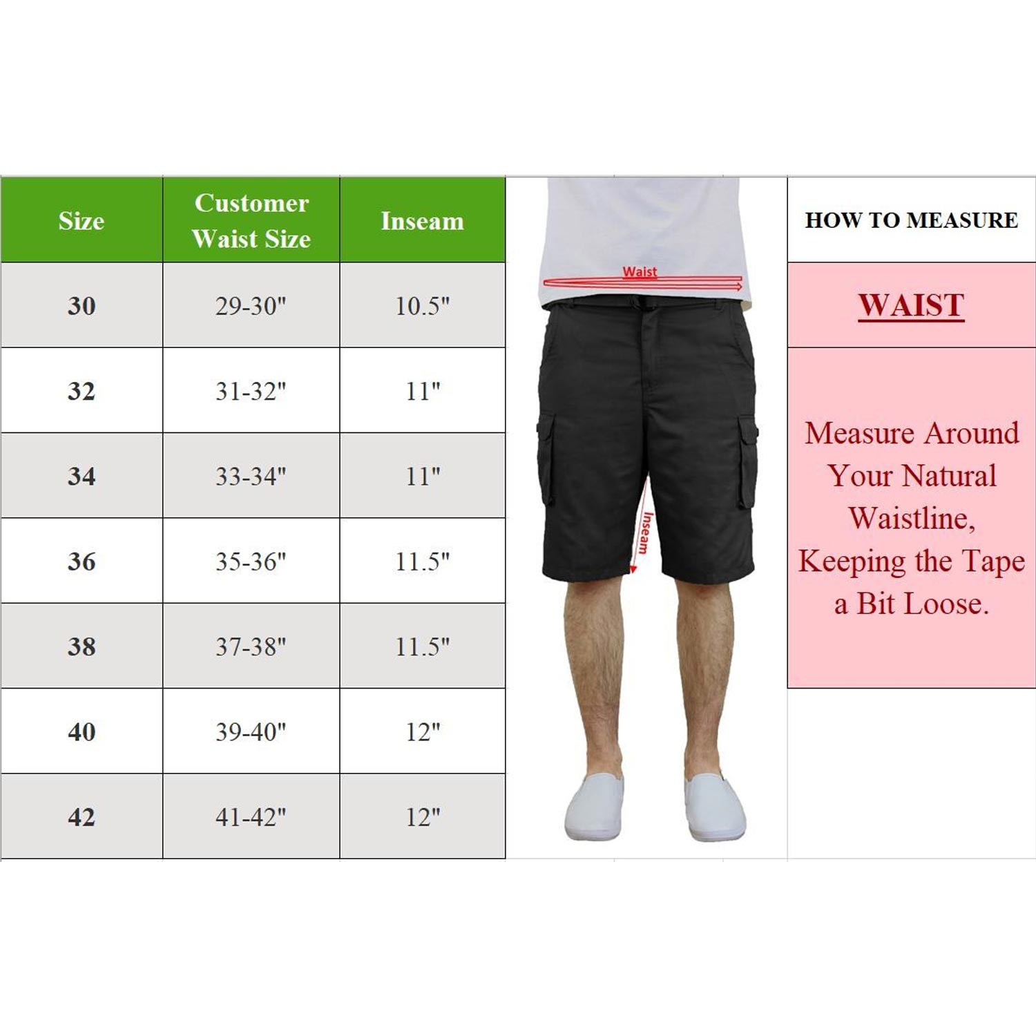 3 Pack Men's Belted Cotton Cargo Shorts