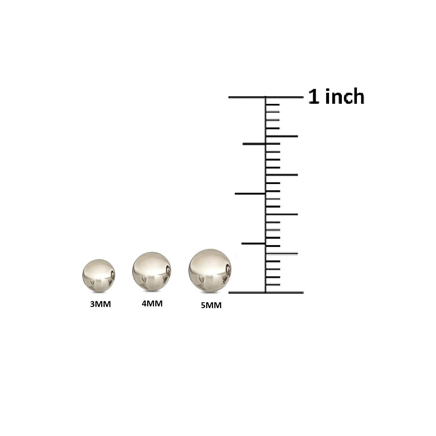 3 Pack 14K Solid Gold Ball Stud Earrings - 3mm, 4mm AND 5mm