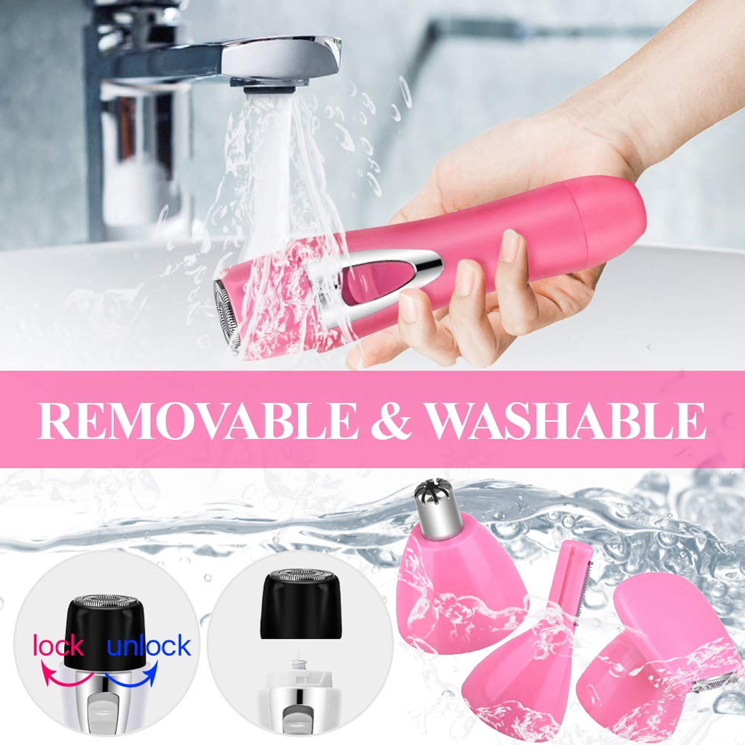4 in 1 Waterproof And Painless Facial Hair Removal For Women