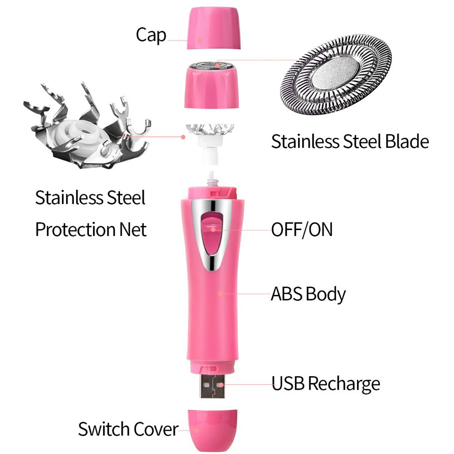 4 in 1 Waterproof And Painless Facial Hair Removal For Women
