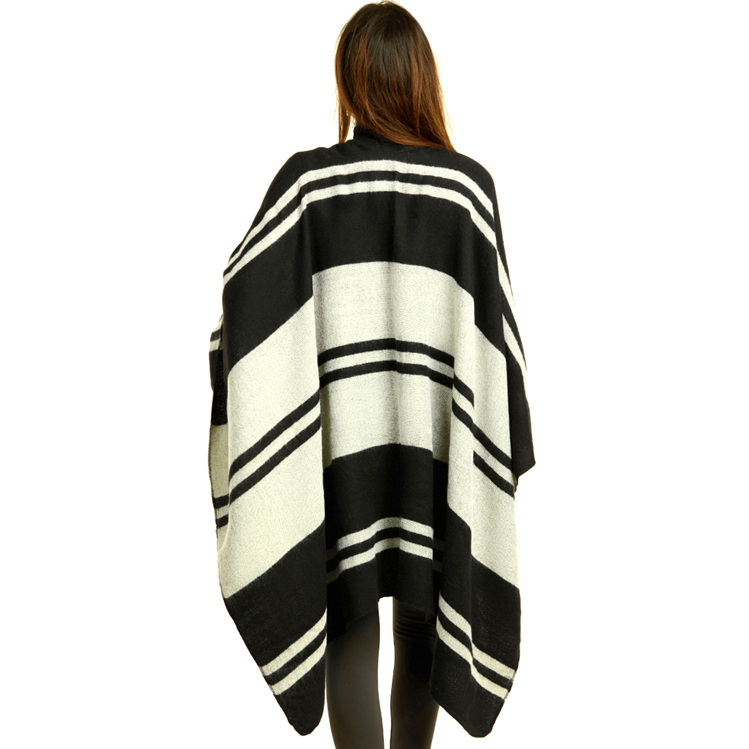 Ladies Striped Poncho