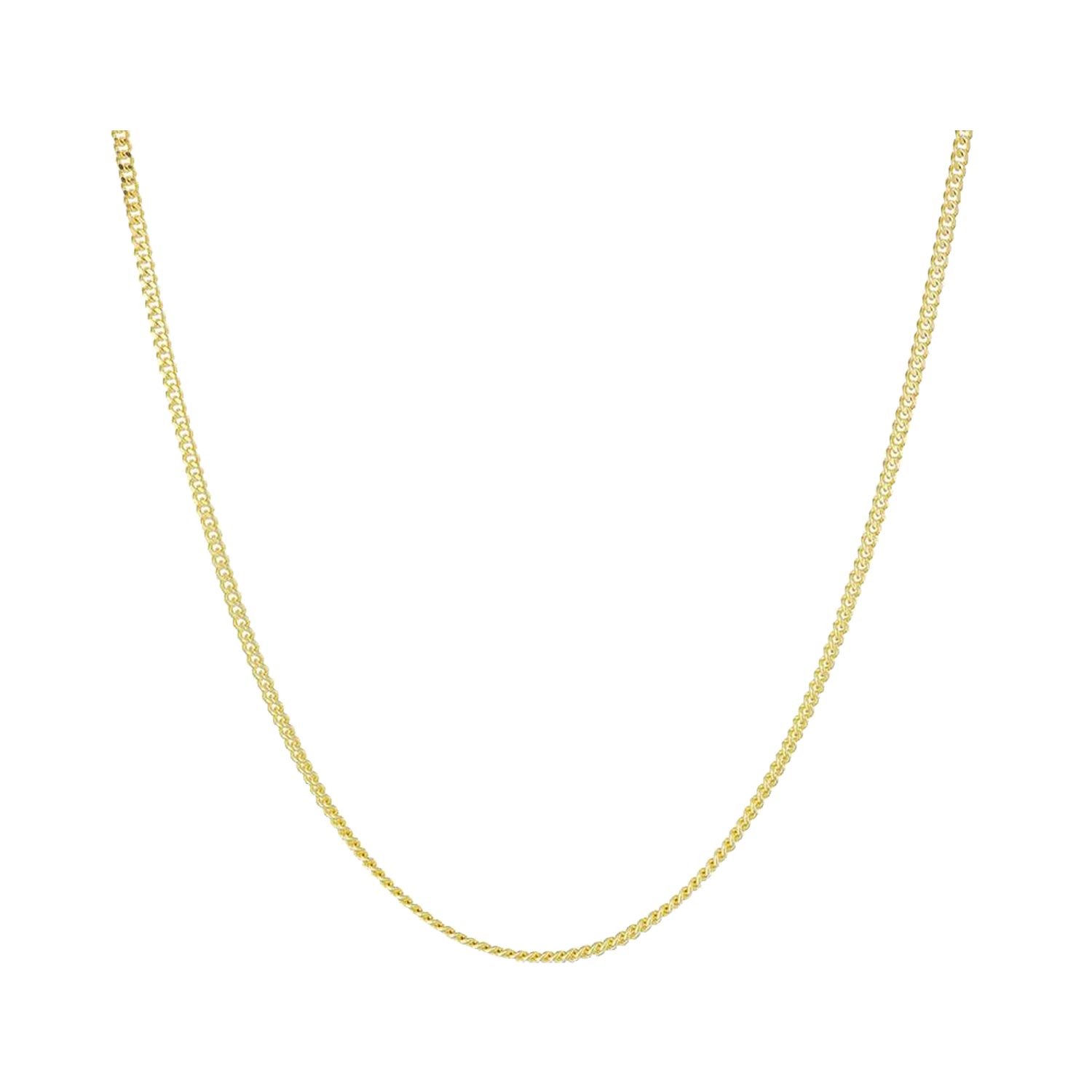 2MM Solid Gold Italian Cuban Chain Necklace in 10K Solid Gold