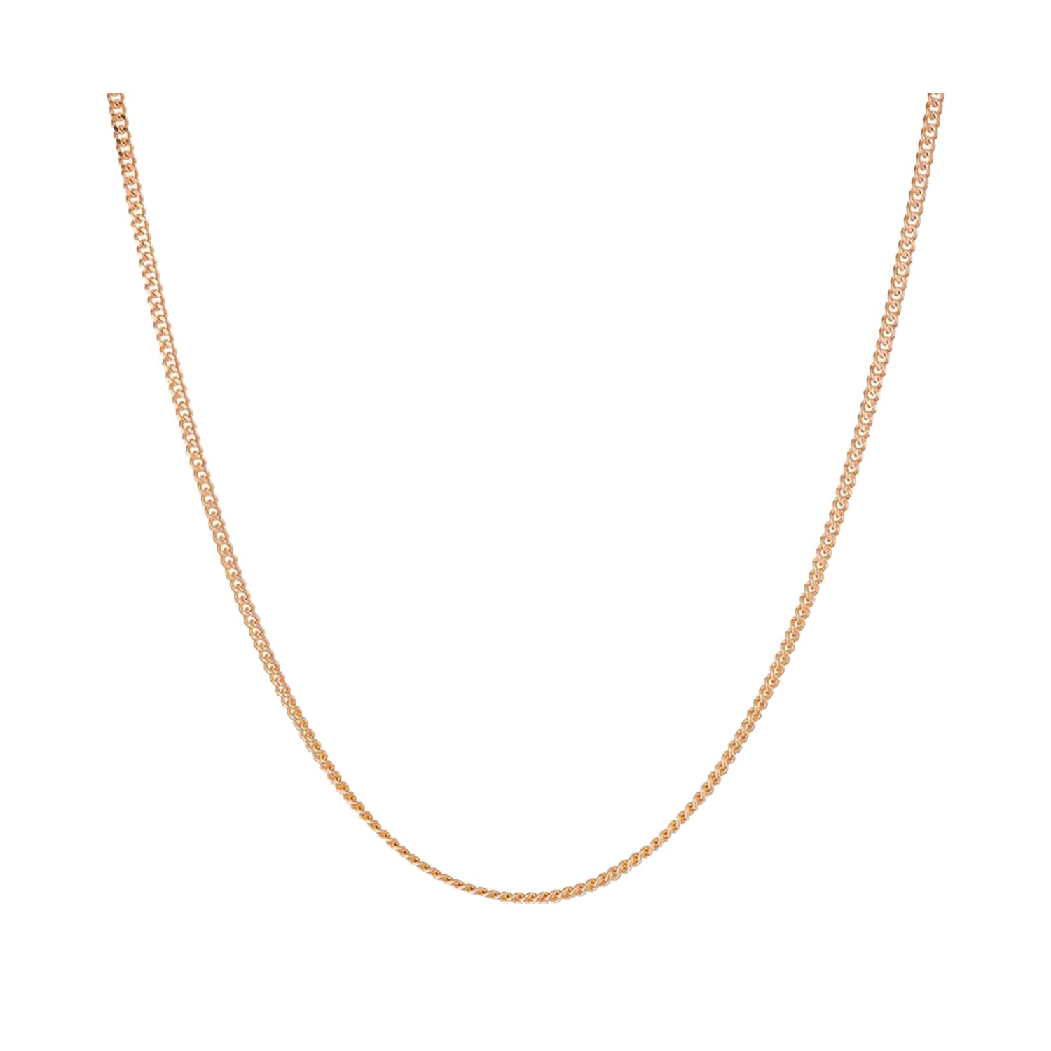2MM Solid Gold Italian Cuban Chain Necklace in 10K Solid Gold