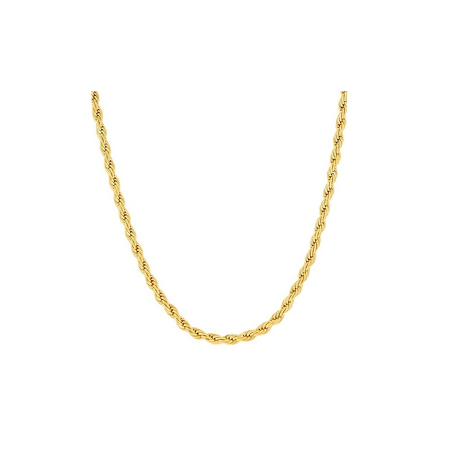 2MM Diamond-cut Rope Chain Necklace in 10K Solid Gold