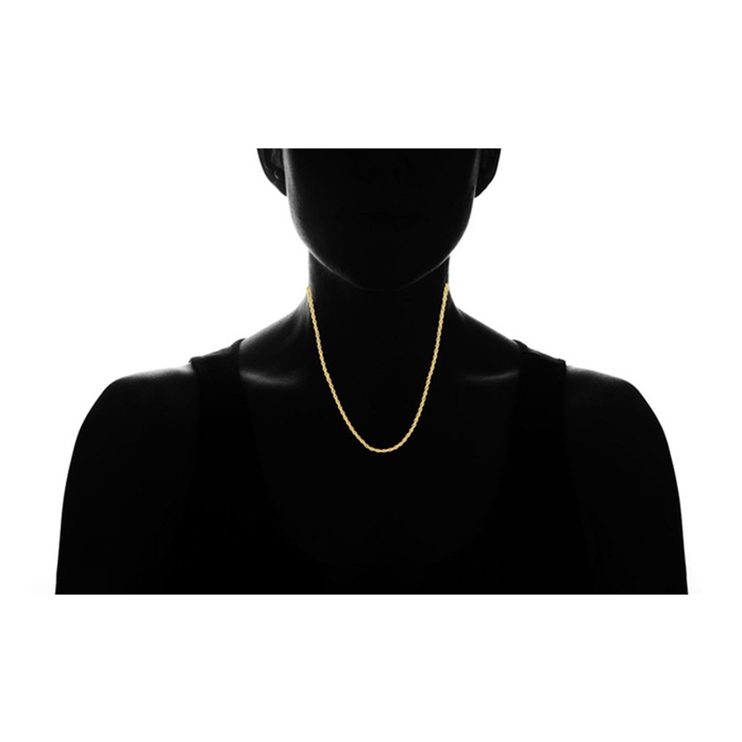 3MM Diamond-cut Rope Chain Necklace in 10K Solid Gold