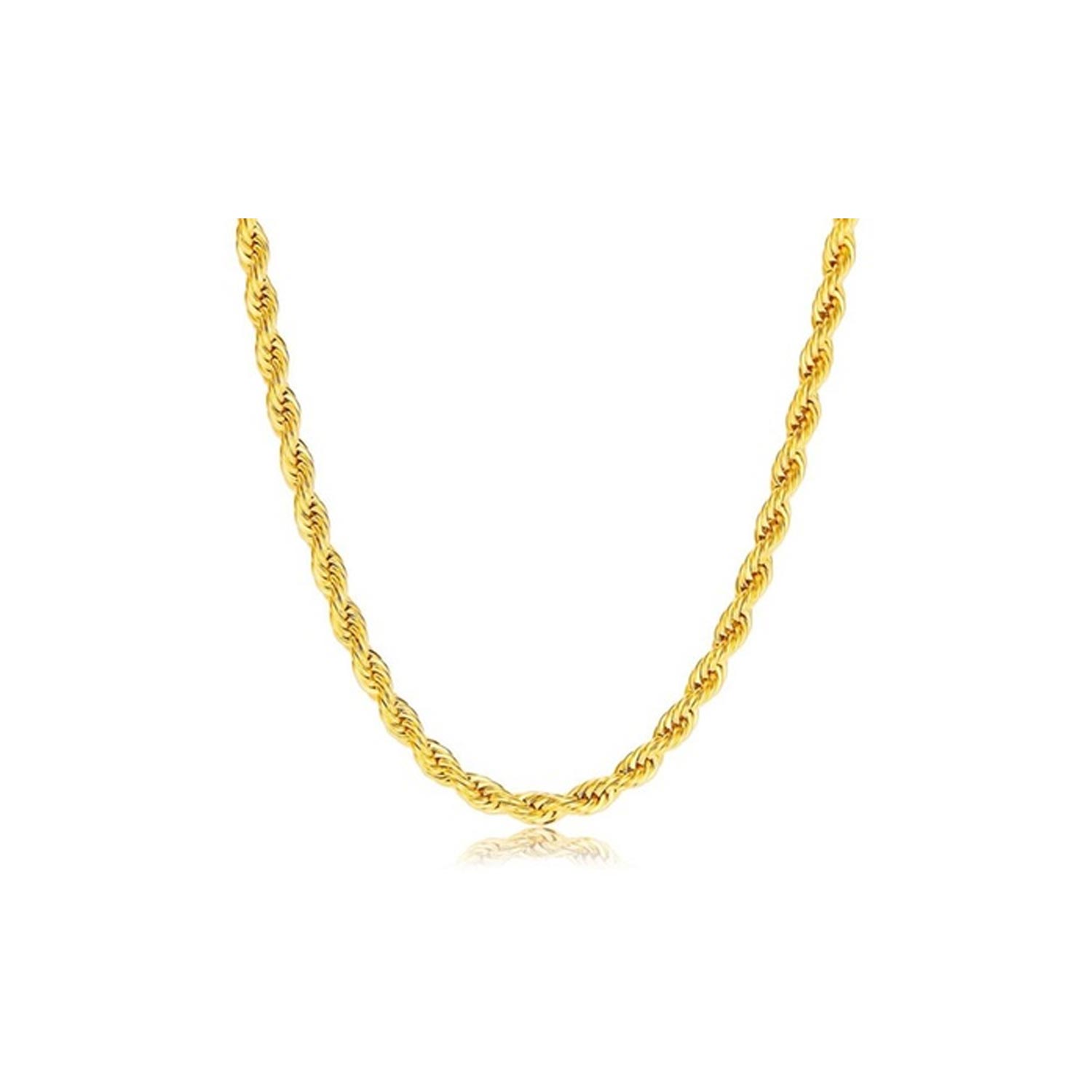 4MM Diamond-cut Rope Chain Necklace in 10K Solid Gold