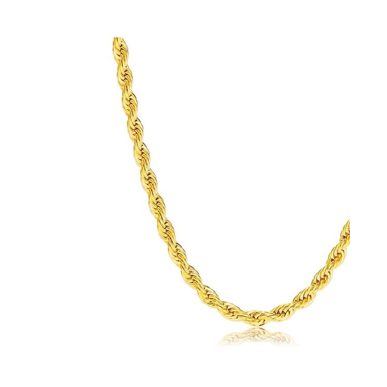 4MM Diamond-cut Rope Chain Necklace in 10K Solid Gold