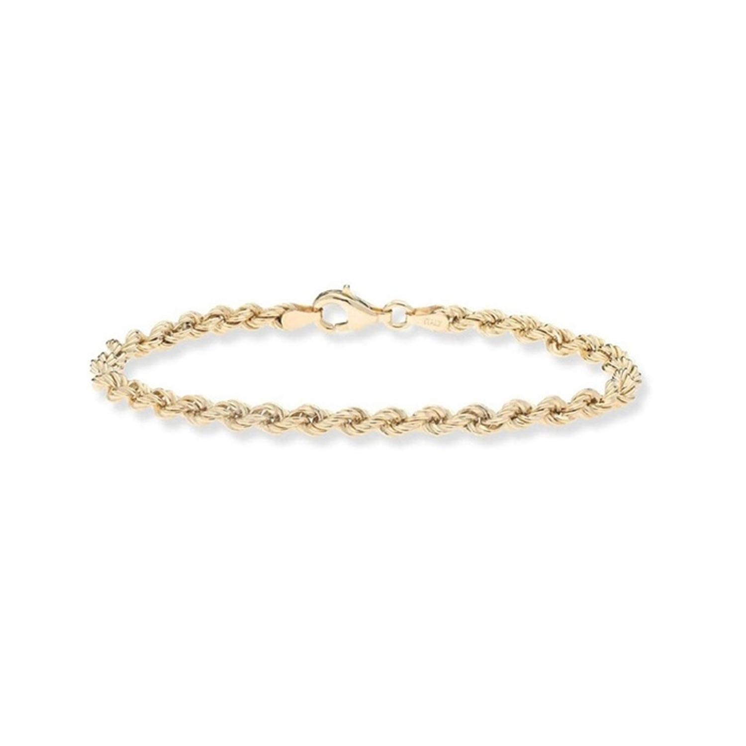 Italian 10K Gold 4MM Rope  Chain Bracelet