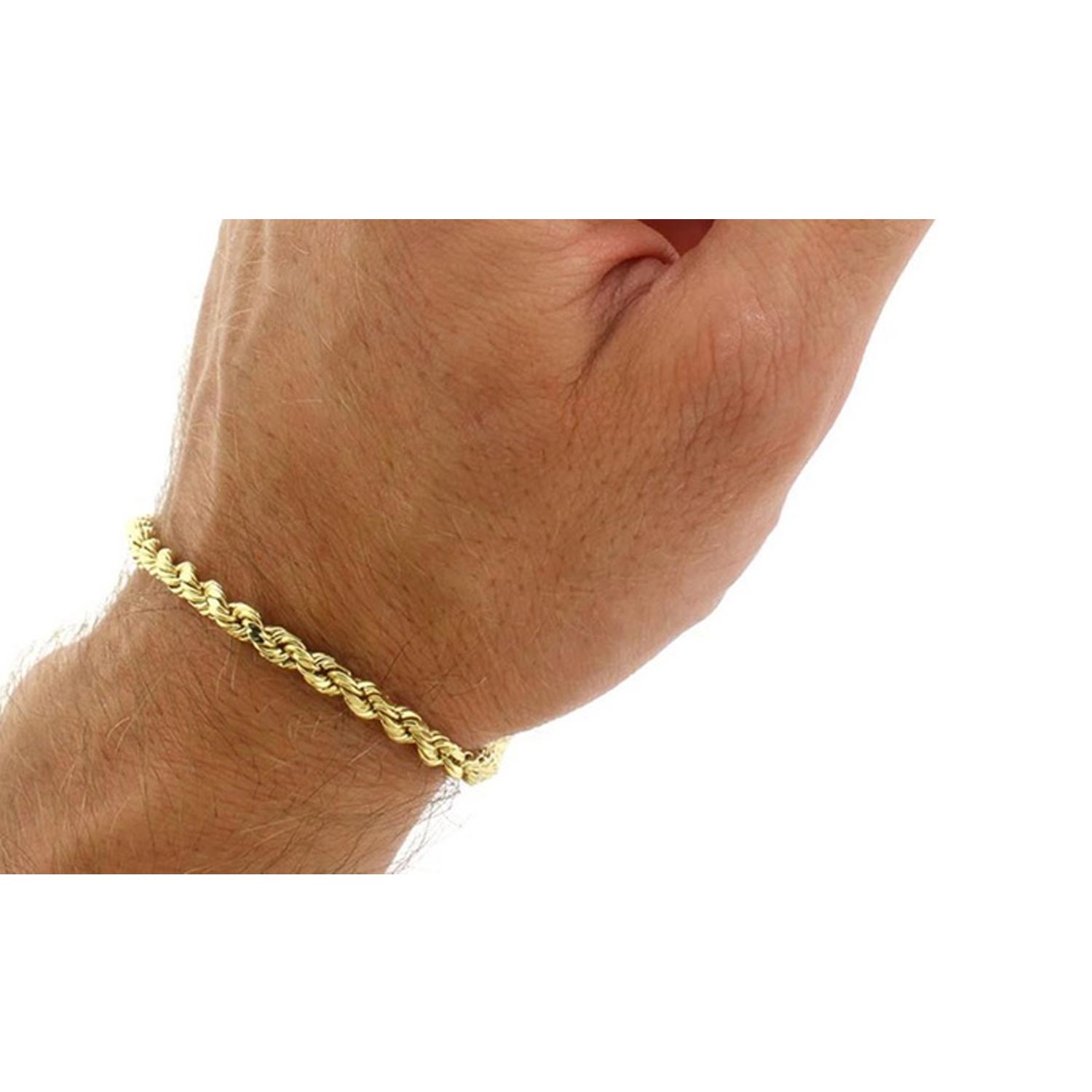 Italian 10K Gold 4MM Rope  Chain Bracelet