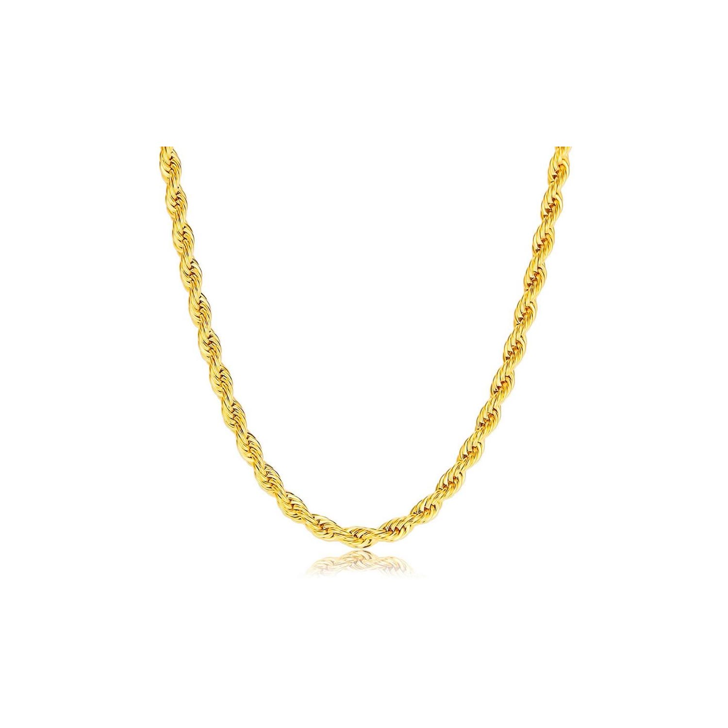 Italian 10K Gold 4MM Rope Chain Necklace