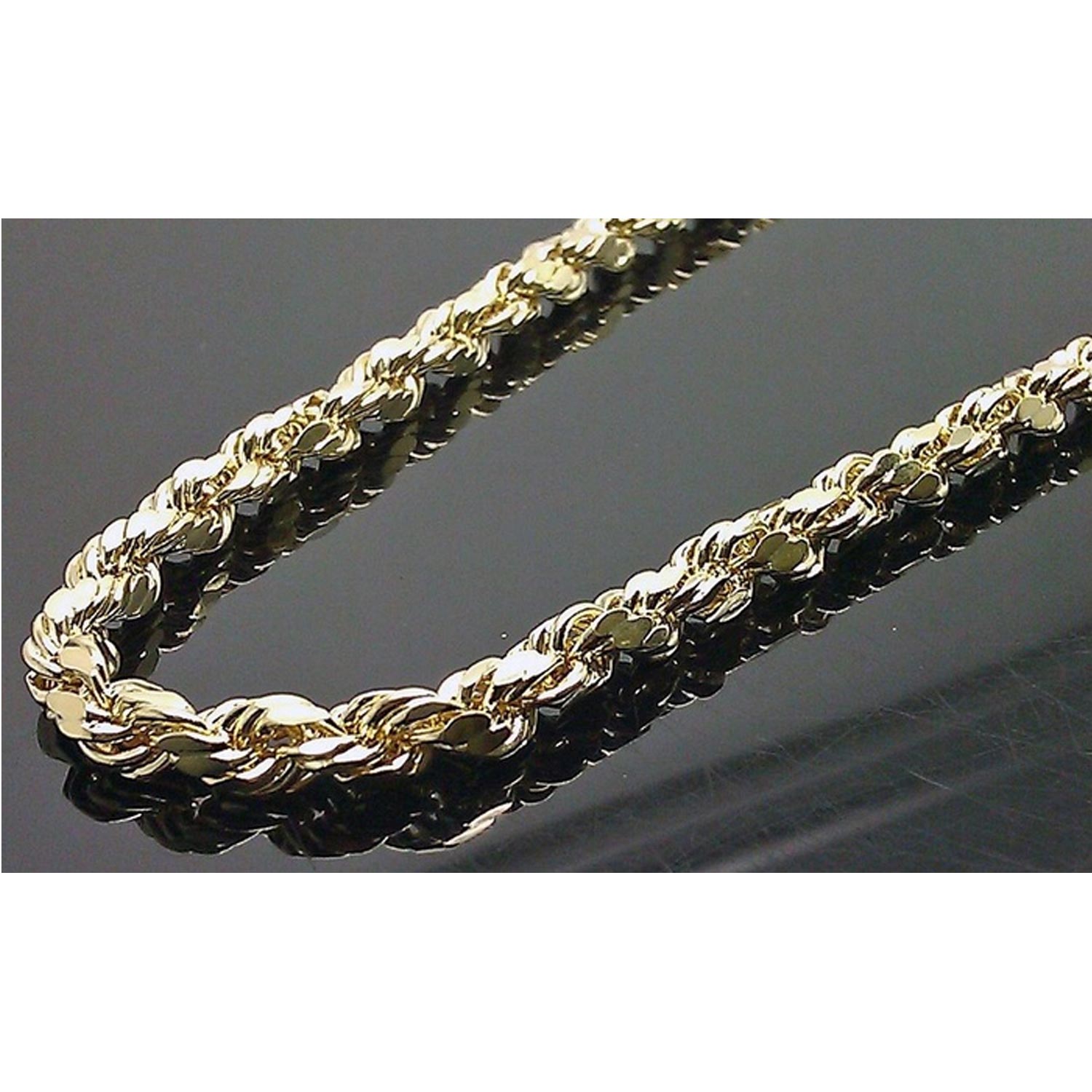 Italian 10K Gold 4MM Rope Chain Necklace