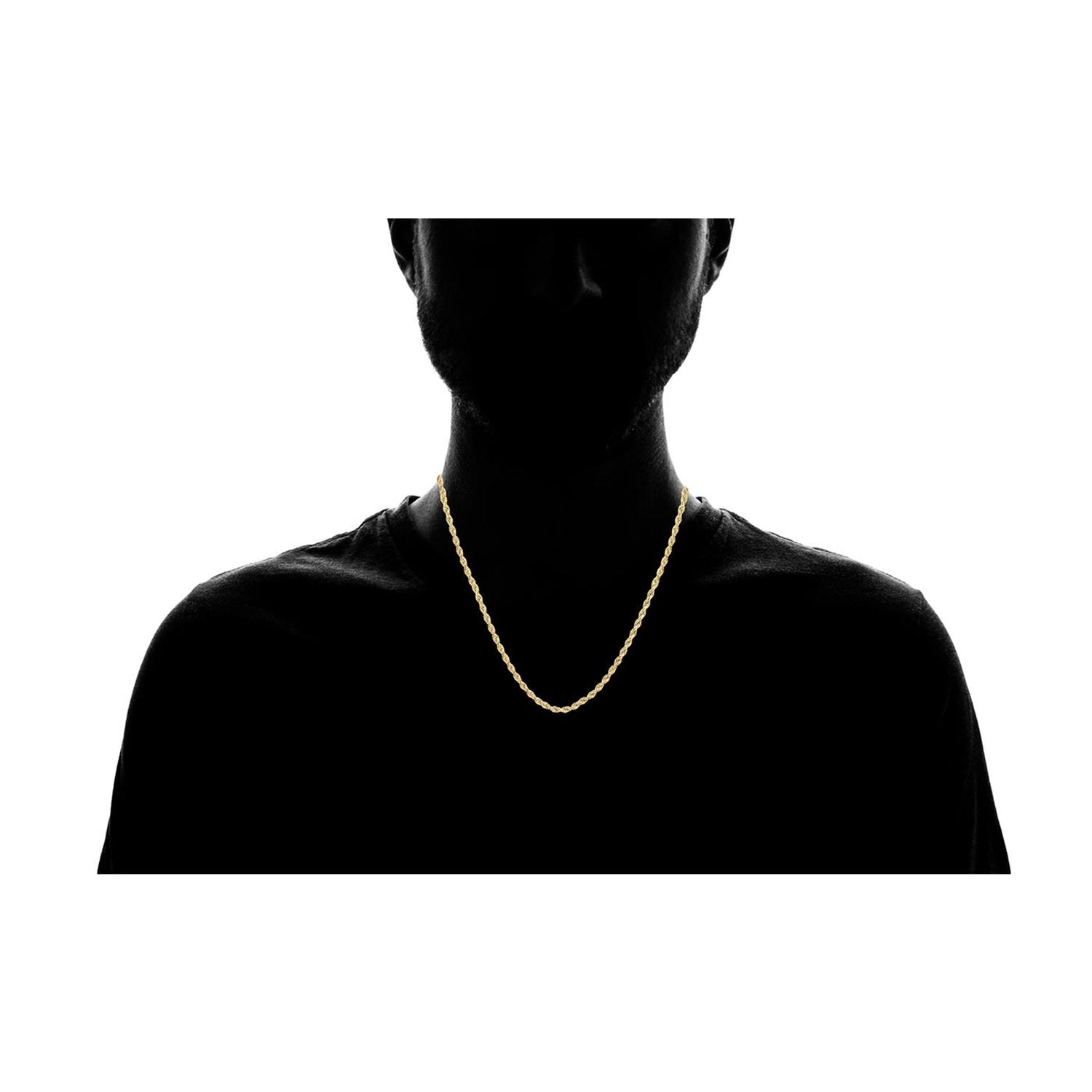 Italian 10K Gold 4MM Rope Chain Necklace