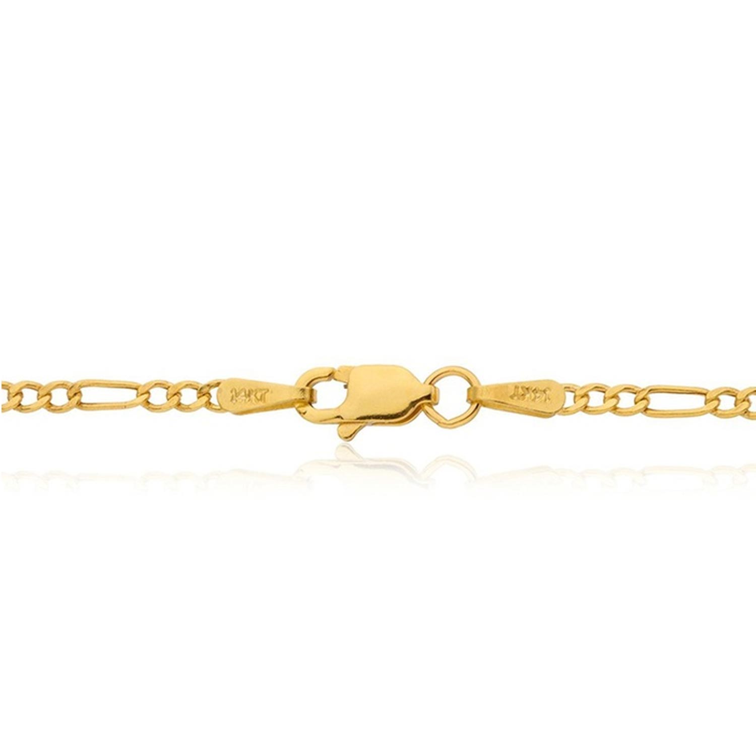 14K Gold 2mm Italian Figaro Chain Necklace