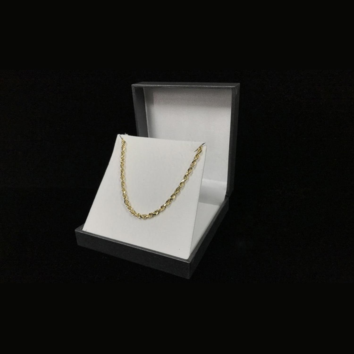 14K Gold 3mm Diamond Cut Rope Chain Necklace