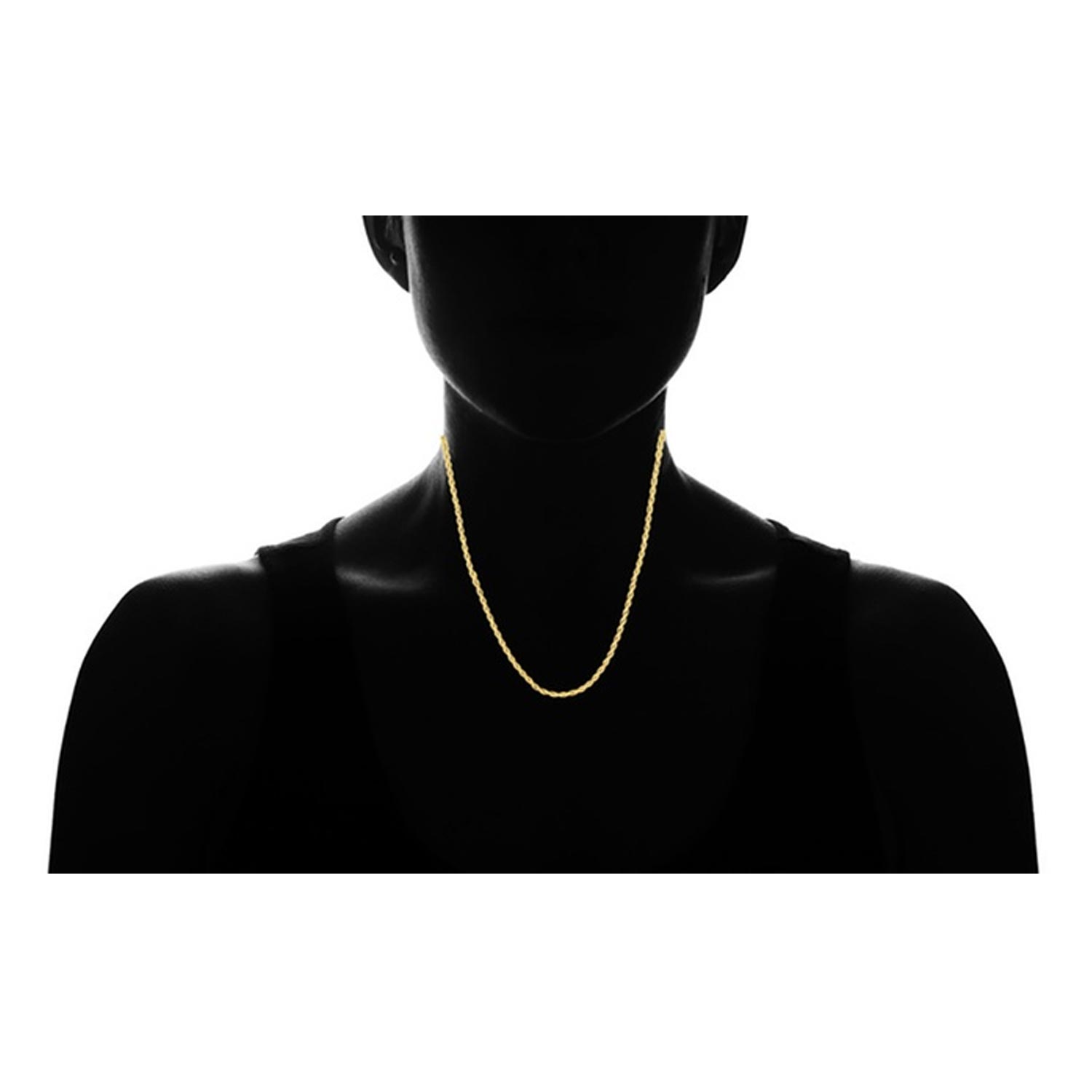 14K Gold 3mm Diamond Cut Rope Chain Necklace