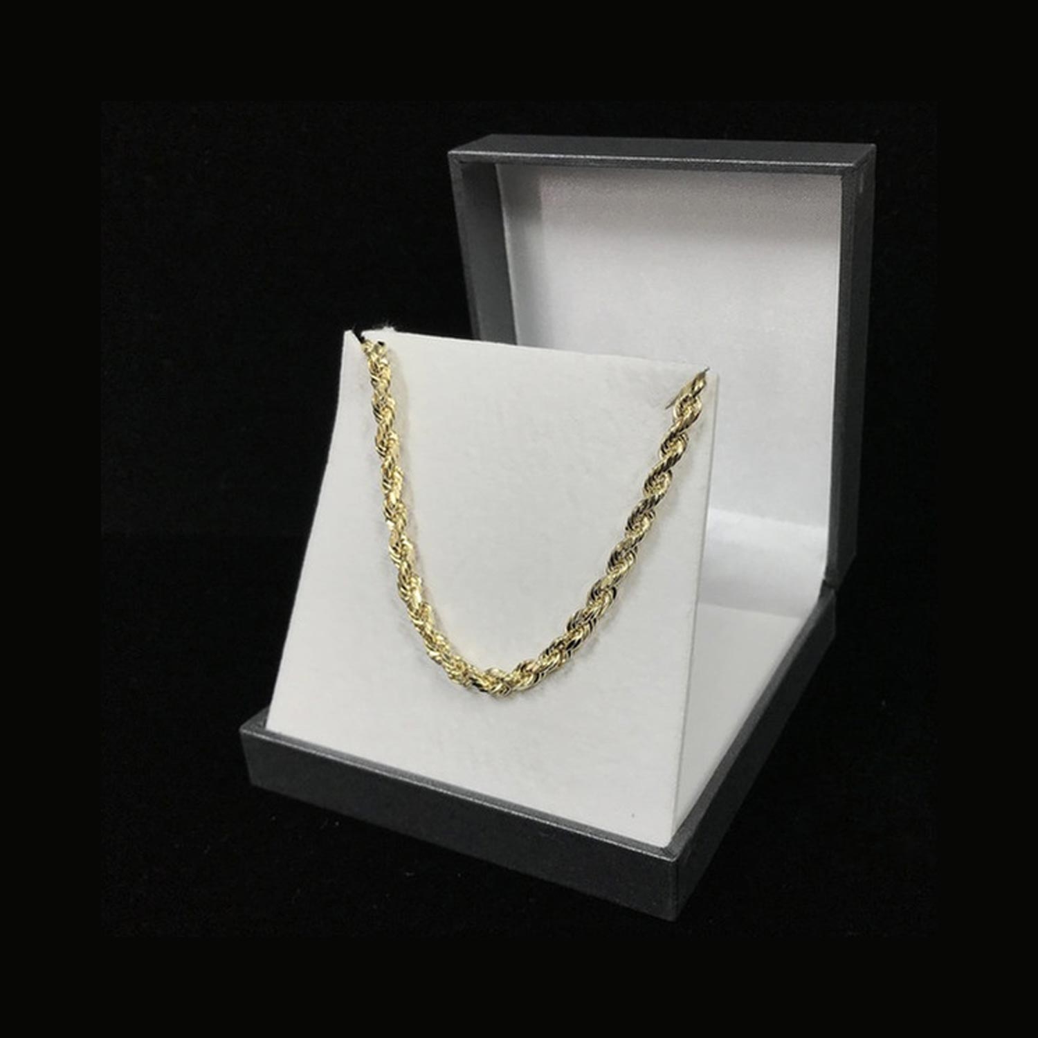 Men's 4MM Diamond-cut Rope Chain Necklace in 14K Solid