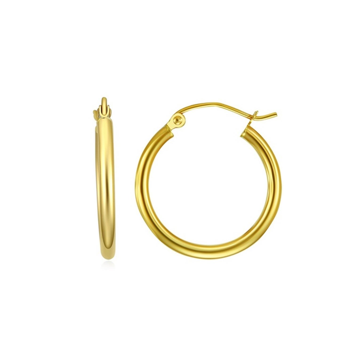 14K Solid gold 1.5MM Hoop Earring