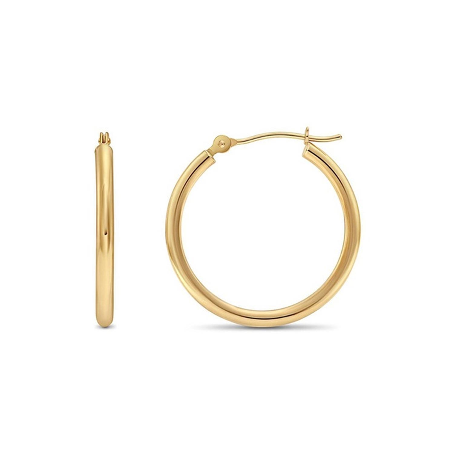 14K Solid gold 2MM Hoop Earring