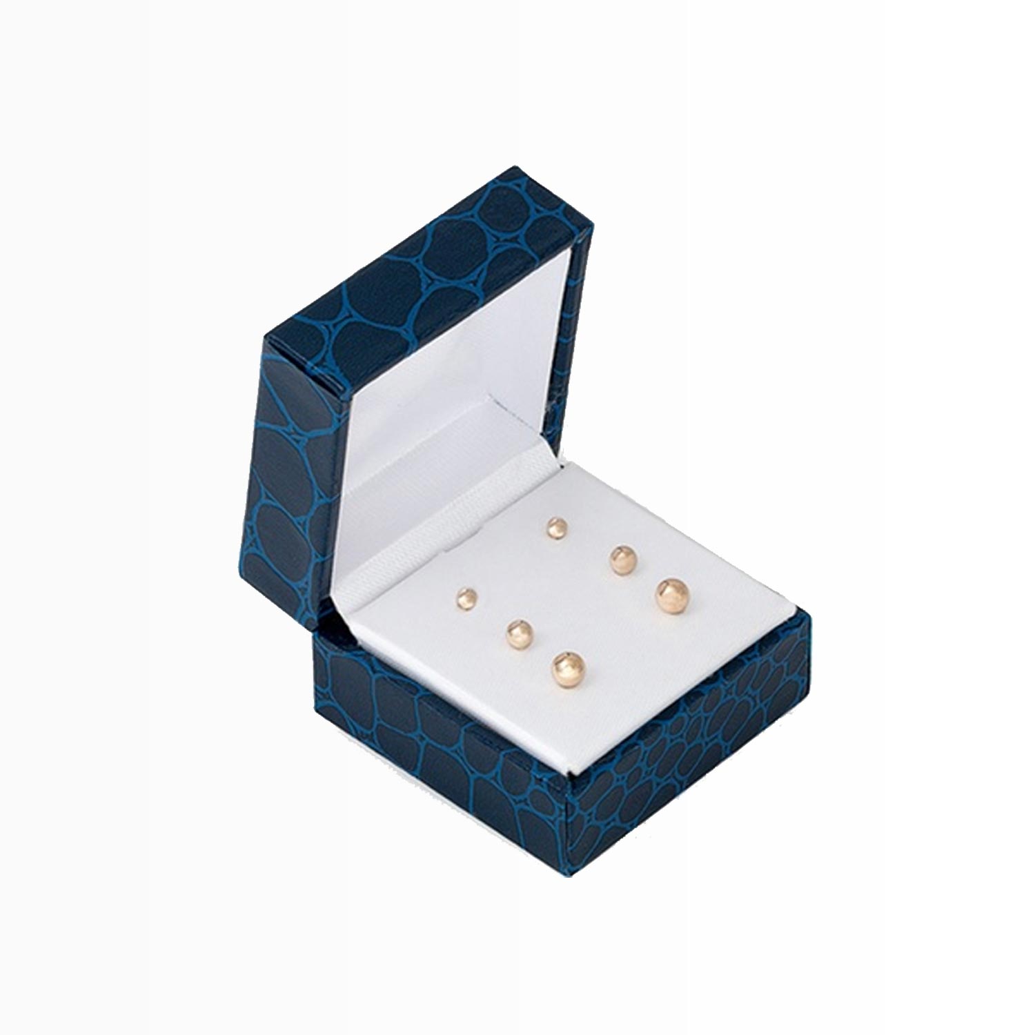 3 Pack 14K Gold Ball Stud Earrings