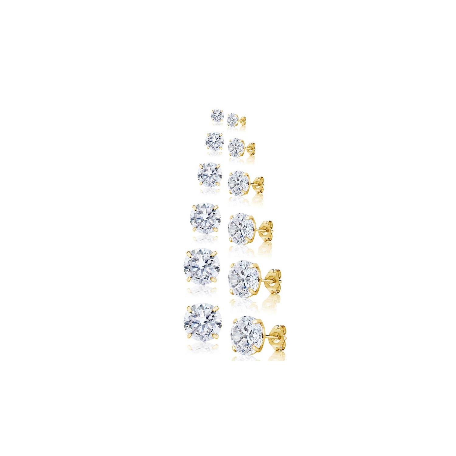 14K Solid Gold Studs made with Swarovski Elements