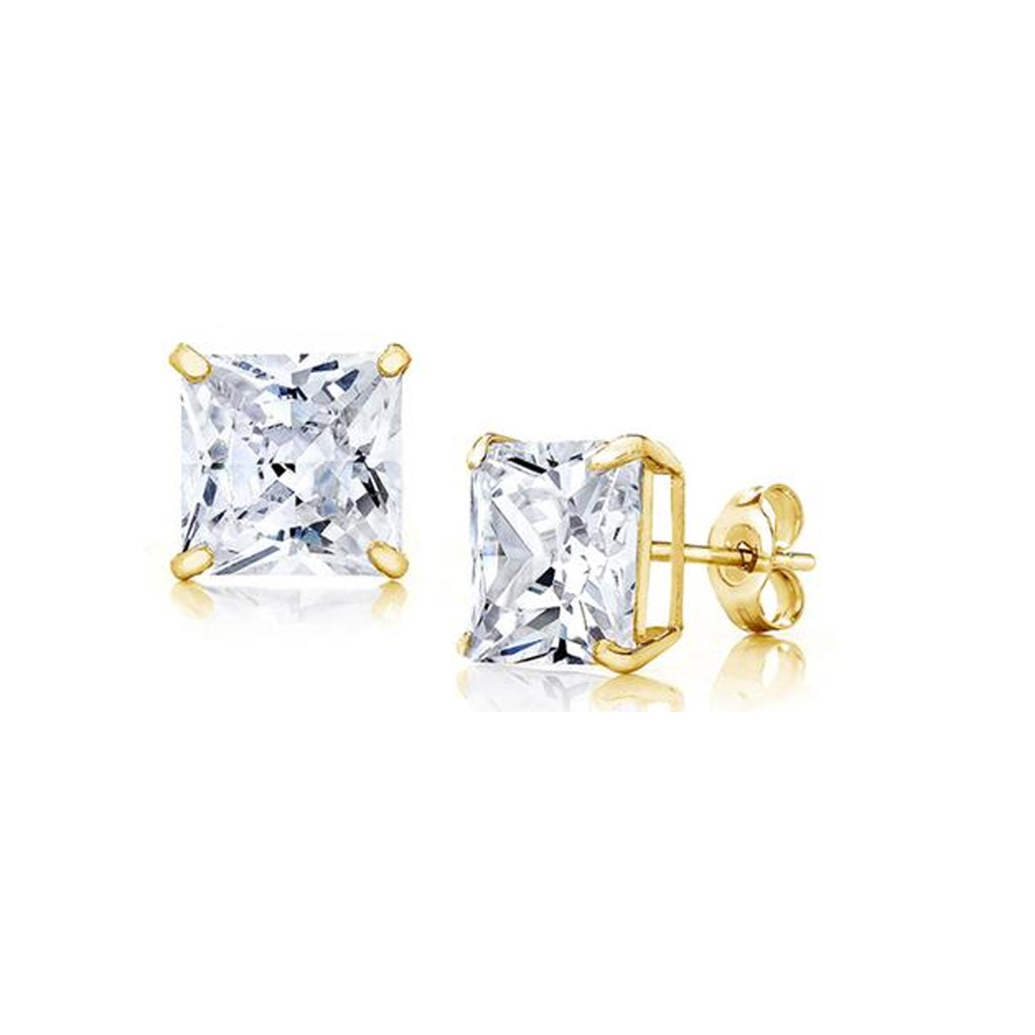 14K Solid Gold Studs made with Swarovski Elements