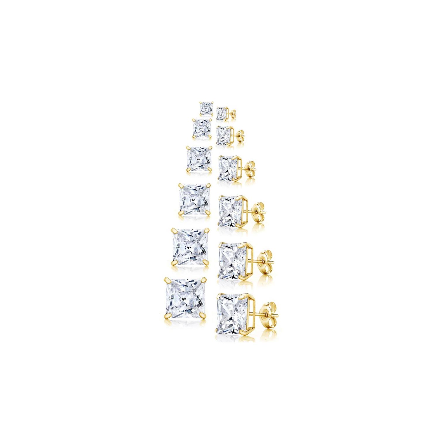 14K Solid Gold Studs made with Swarovski Elements