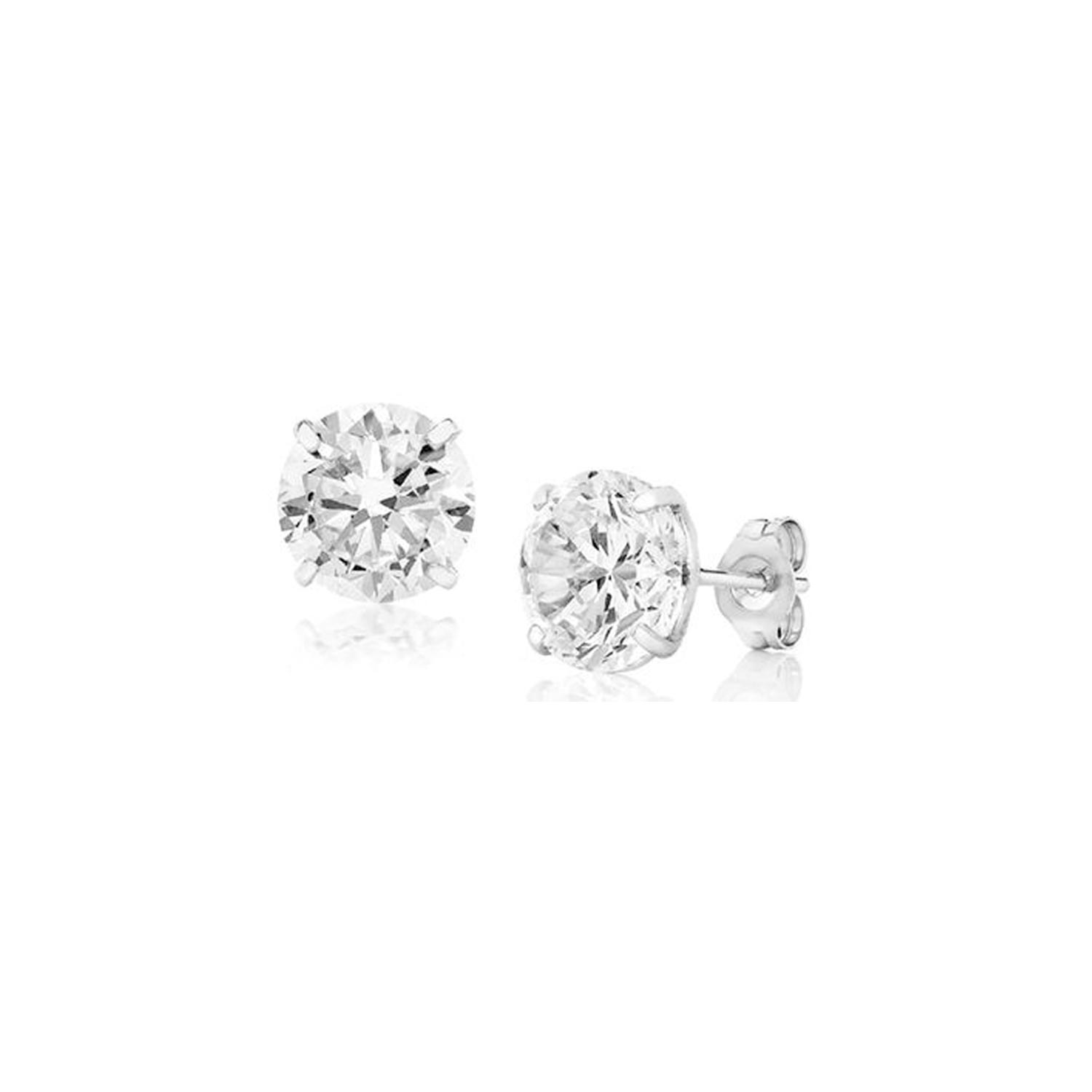14K White Gold Stud Earrings Made with Swarovski Elements
