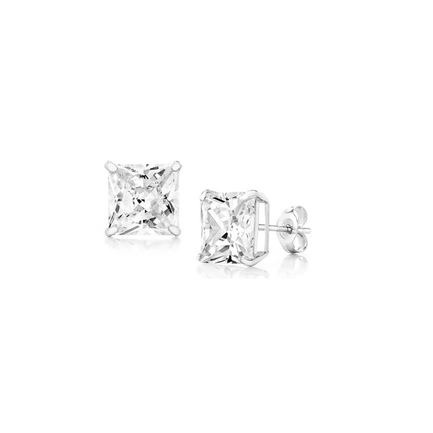 14K White Gold Stud Earrings Made with Swarovski Elements