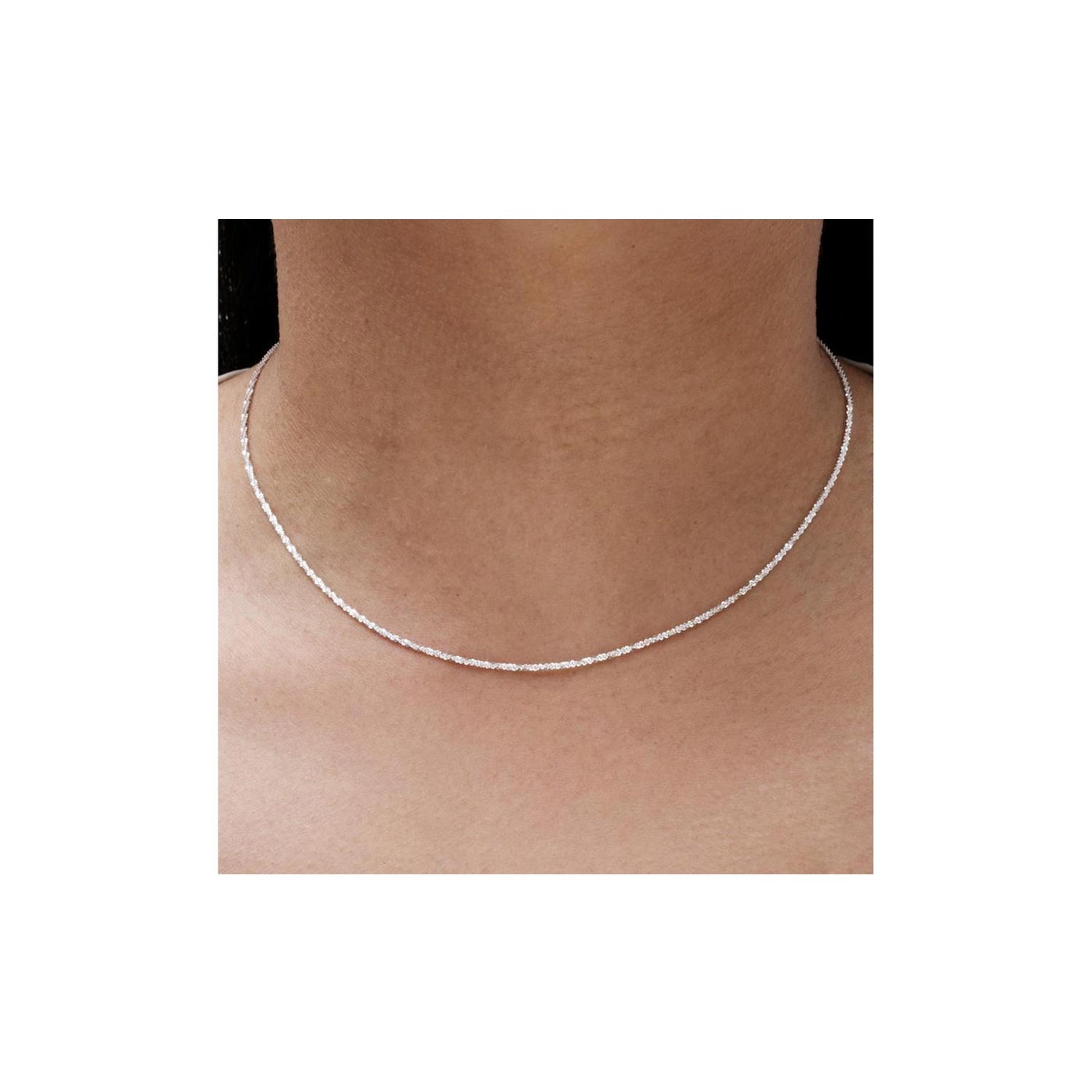 Italian Sterling Silver Twisted Roc Chain Necklace