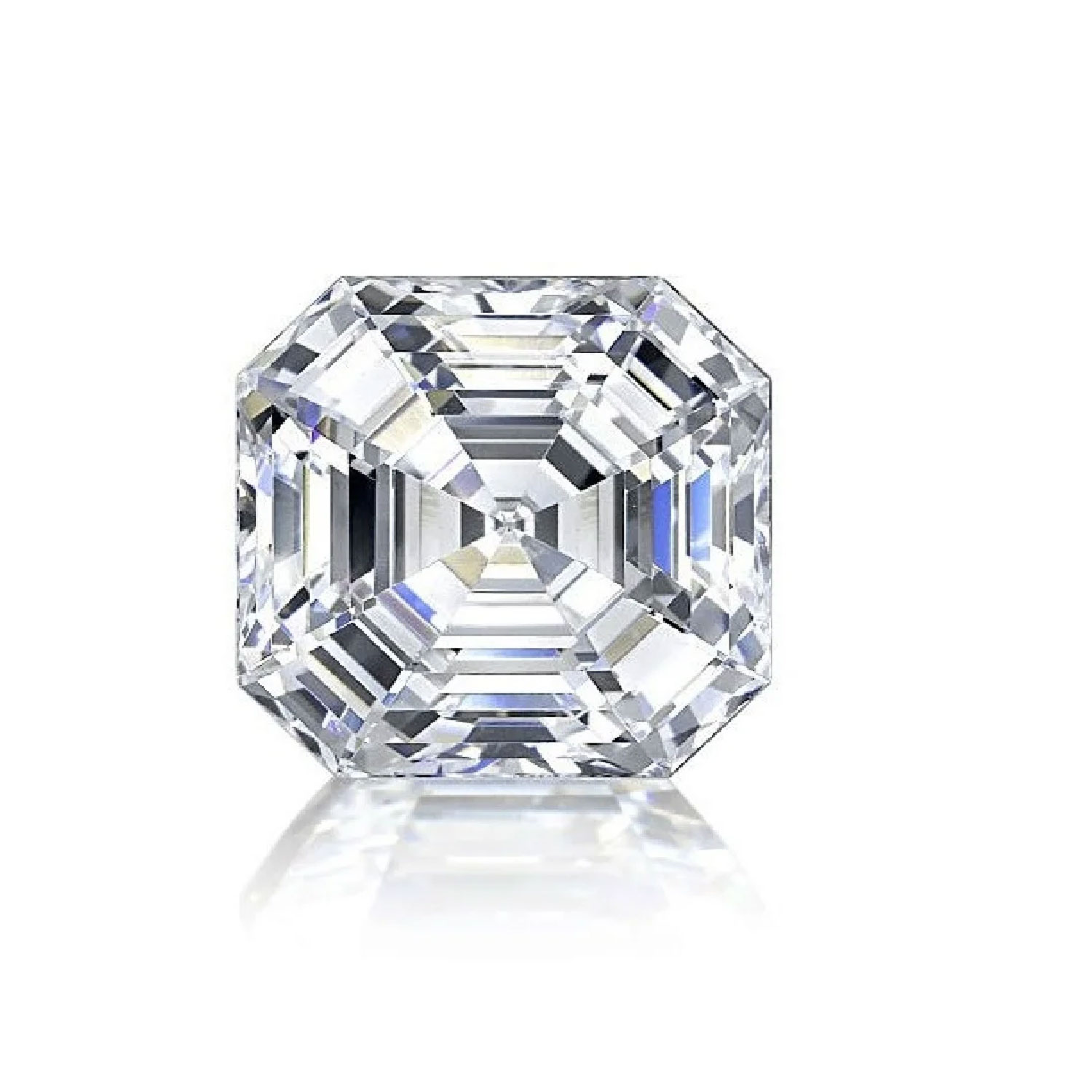 Asscher Cut Cubic Zirconia Stud Earrings in Sterling Silver