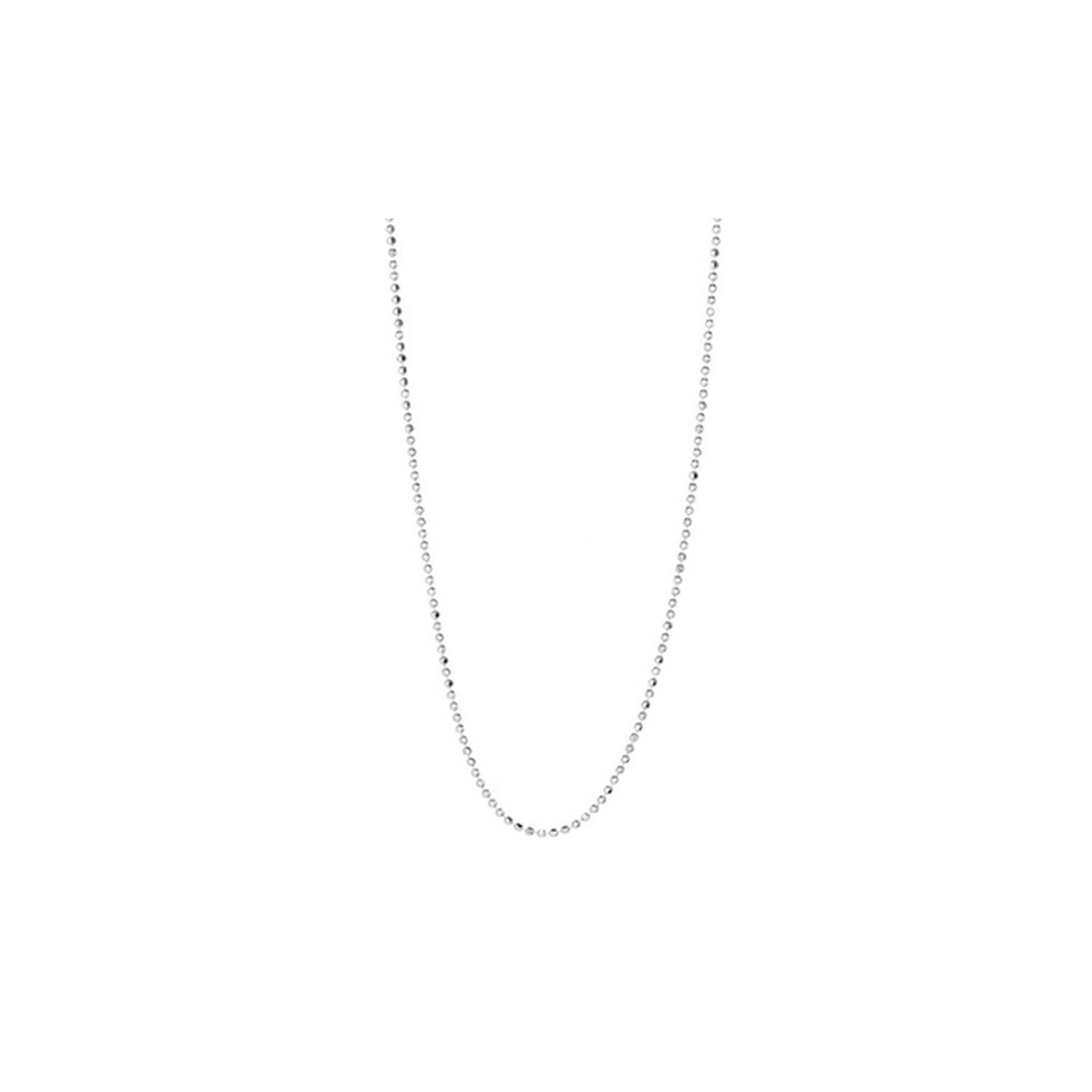 Italian Sterling Silver Diamond-cut Bead Chain Necklace