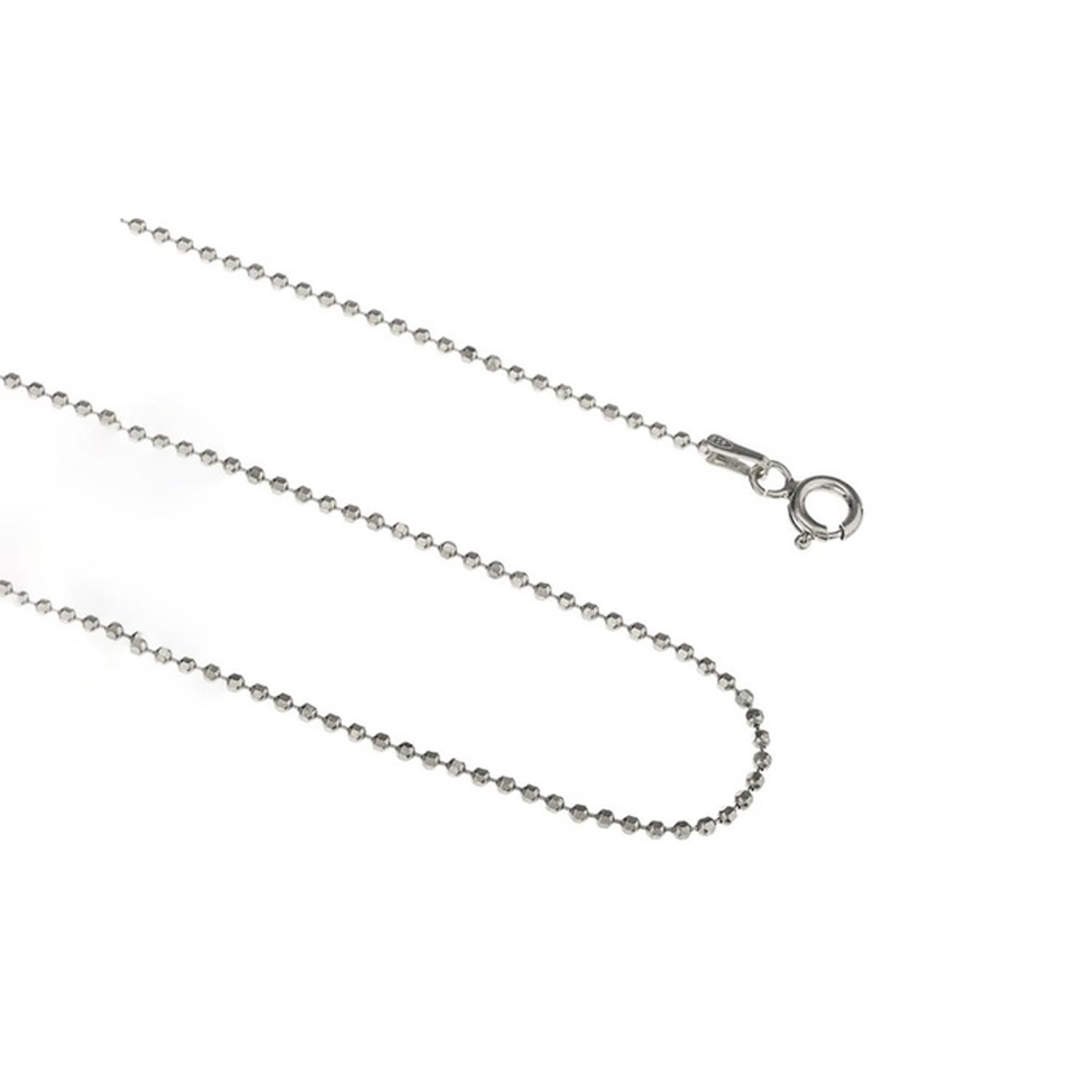 Italian Sterling Silver Diamond-cut Bead Chain Necklace