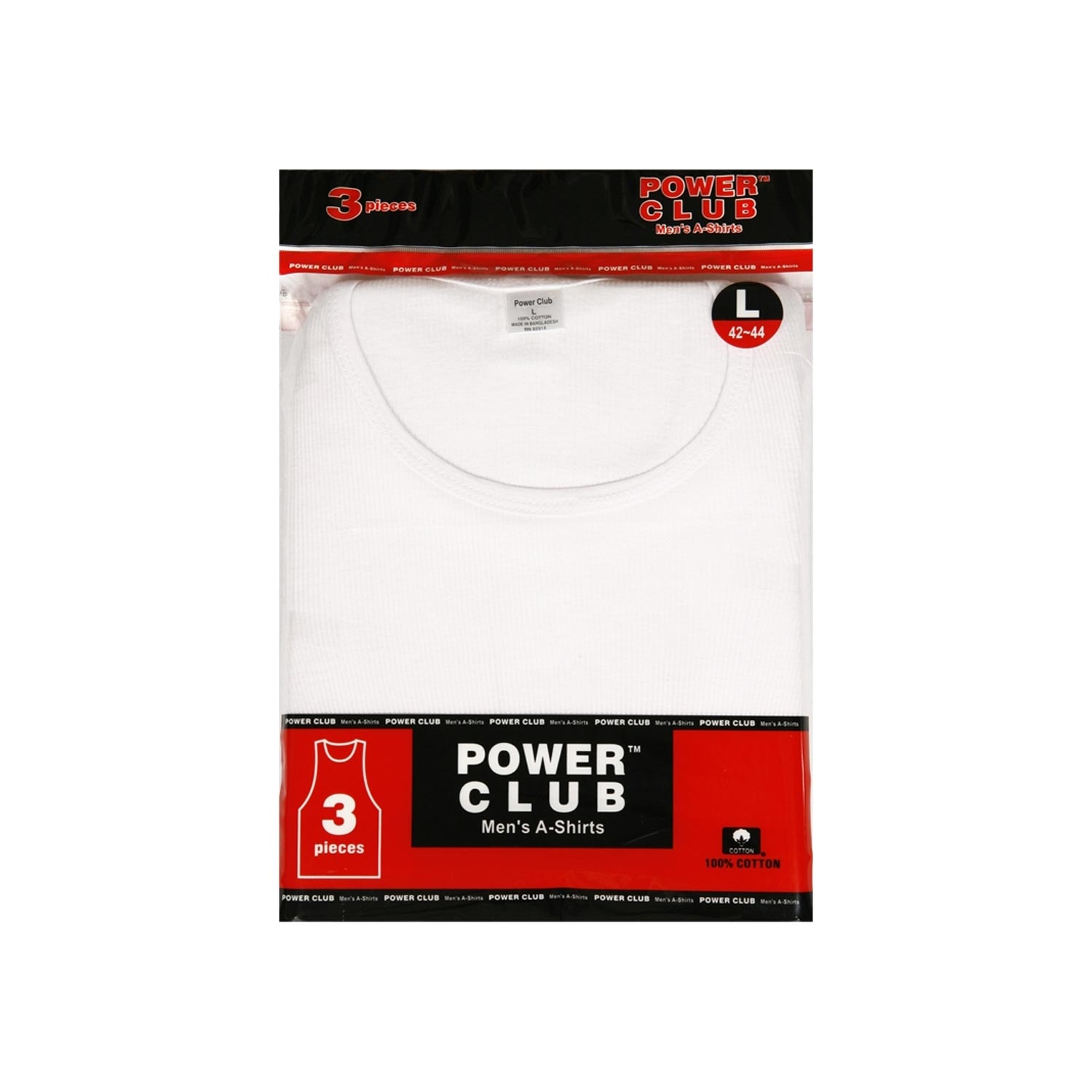 12 Pack Power Club Men's White A-Shirts