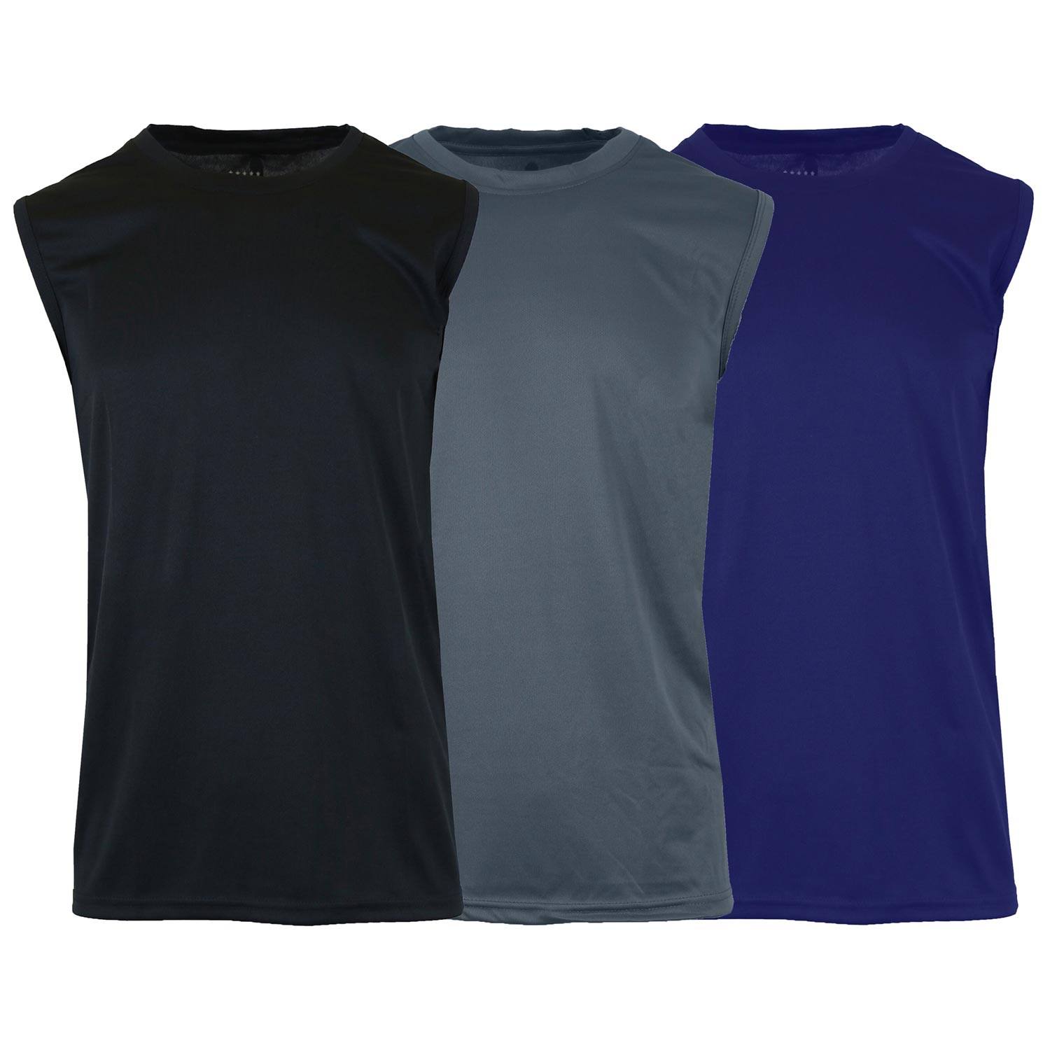 3 Pack Men's Moisture-Wicking Activewear Performance Muscle Tee