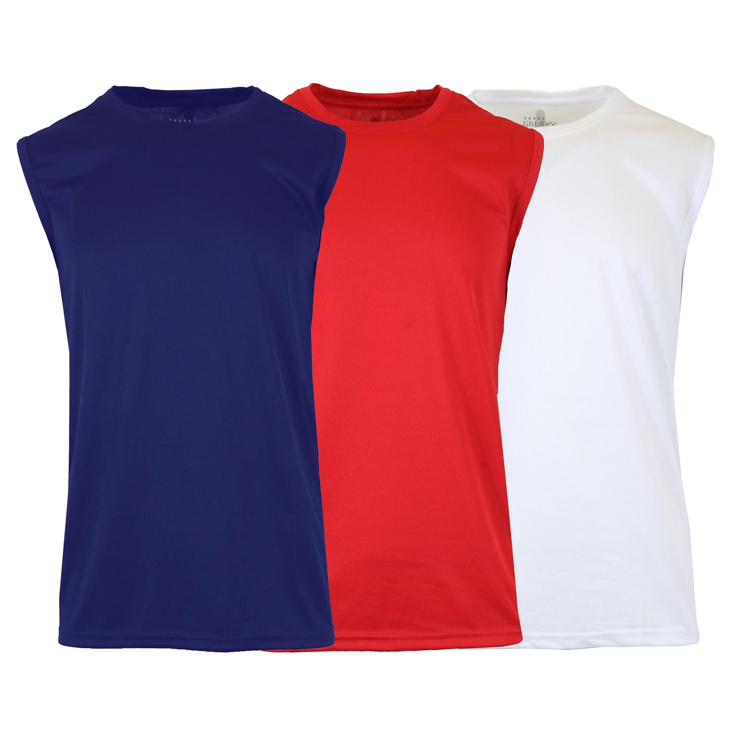 3 Pack Men's Moisture-Wicking Activewear Performance Muscle Tee