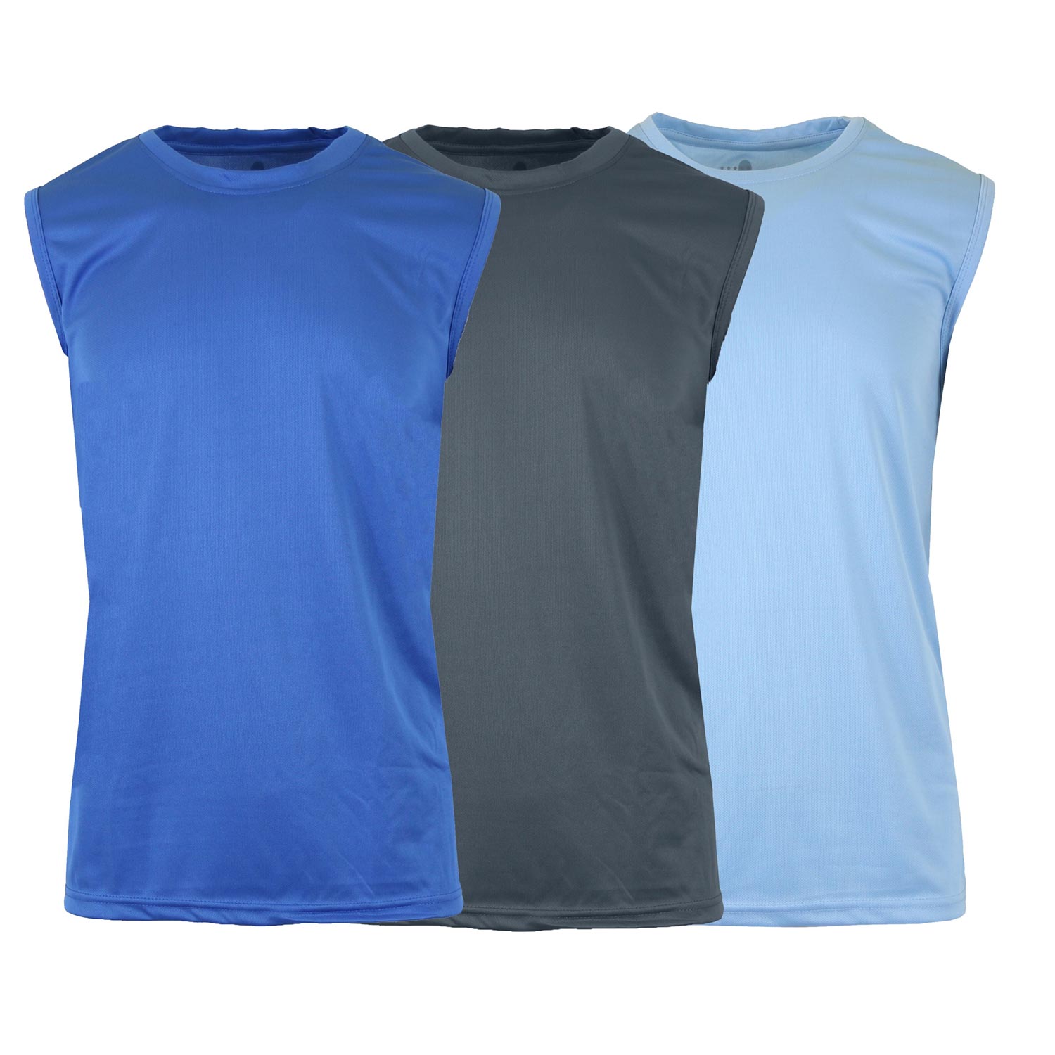 3 Pack Men's Moisture-Wicking Activewear Performance Muscle Tee